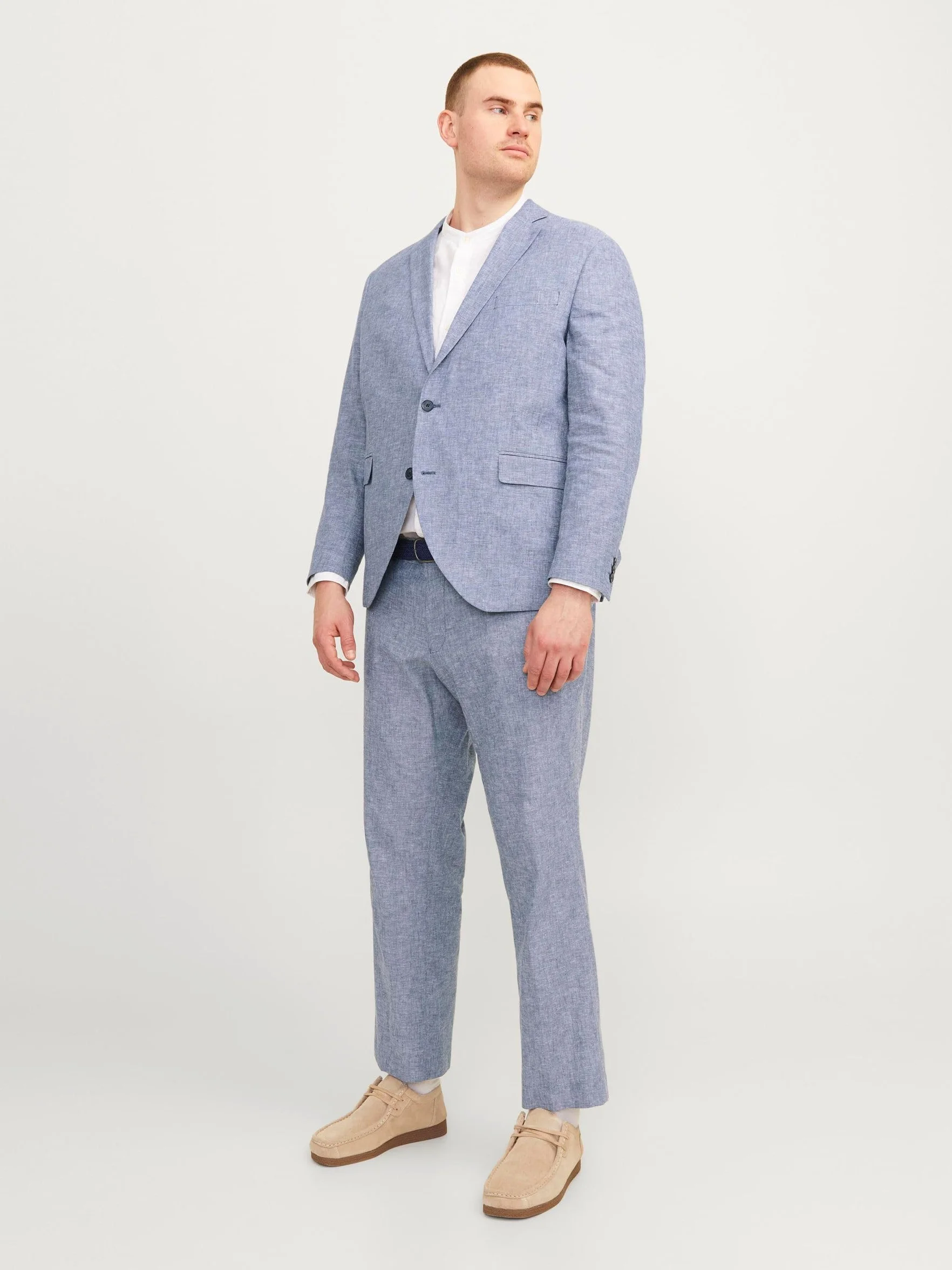 JACK & JONES Jprriviera Linen Suit Slim Fit Sn Pls garnitur męski, Chambray Blue/Fit: slim fit, 70 Duże rozmiary