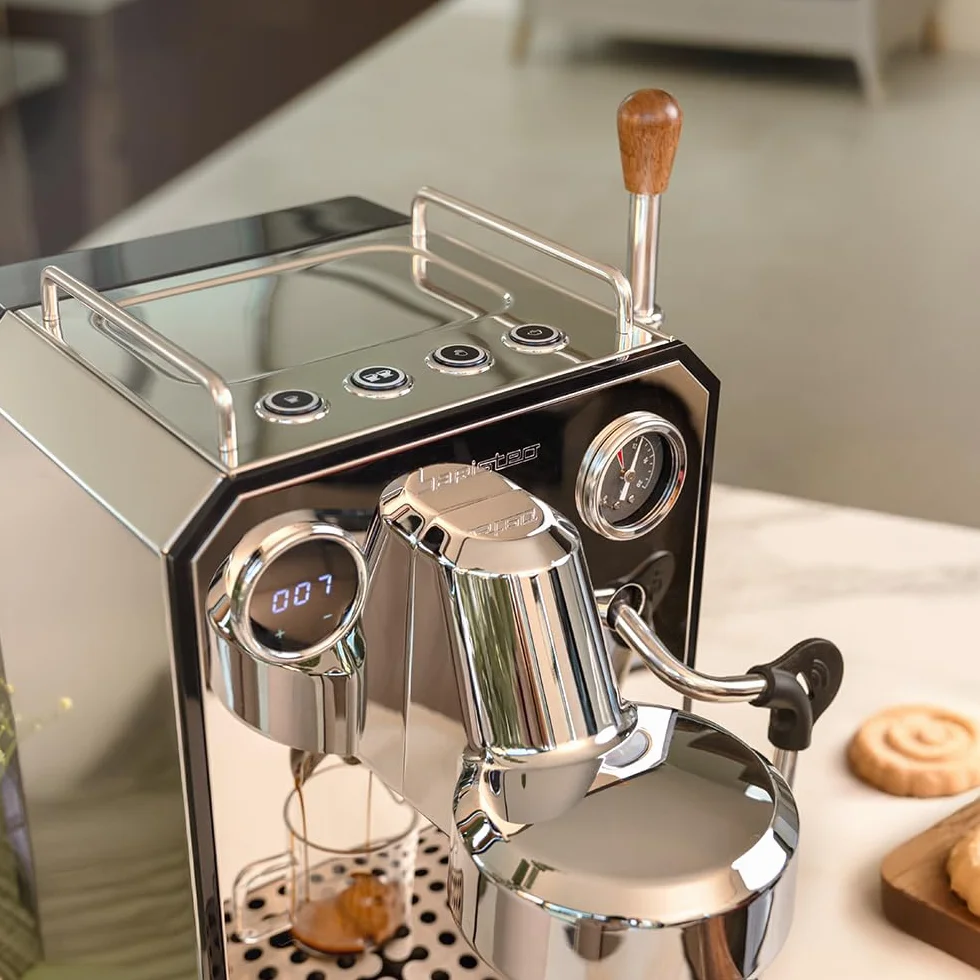 Cecotec Ekspres do kawy Barista Baristeo Intima, profesjonalny ekspres do kawy Barista, system wstępnego parzenia, pompa 15 bar, łatwe napełnianie, zbiornik na wodę 1,7 l i podgrzewacz do filiżanek