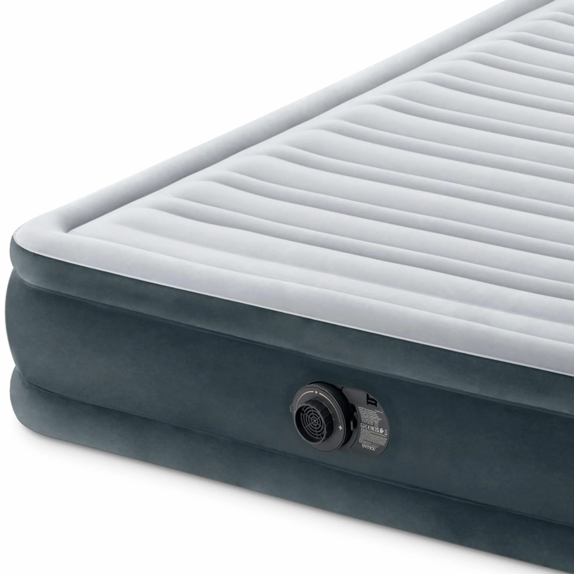 Intex 67770ND - Materasso Dura-Beam Comfort Plush Matrimoniale, con Pompa Elettrica Incorporata, 152x203x33 cm