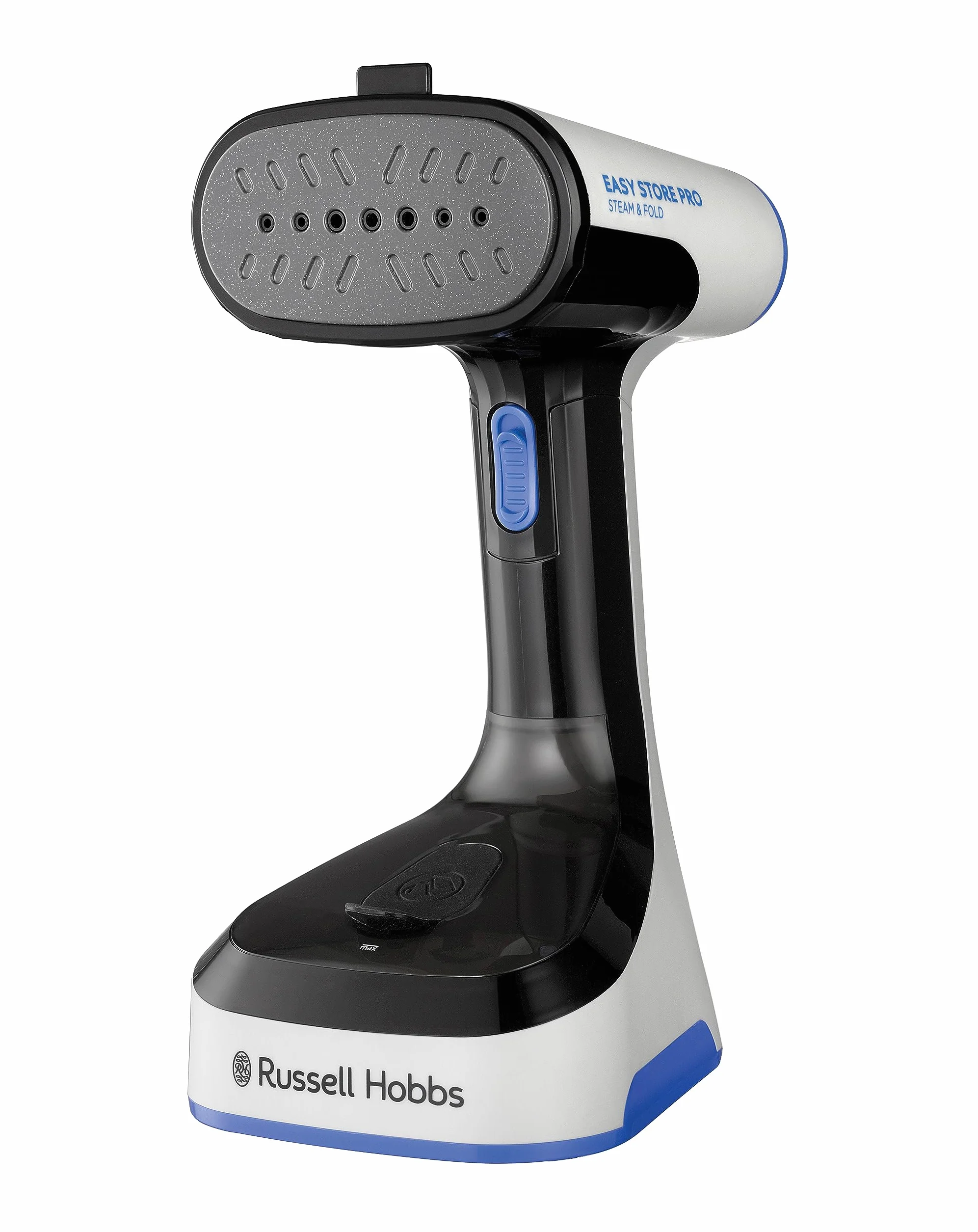 Russell Hobbs parownica do ubrań, mocna 1500W, składana i antybakteryjna, Steam Genie Easy Store, dezynfekuje, szybko się nagrzewa, zbiornik 150ml, dysza do tkanin, idealna w podróży, 26740-56