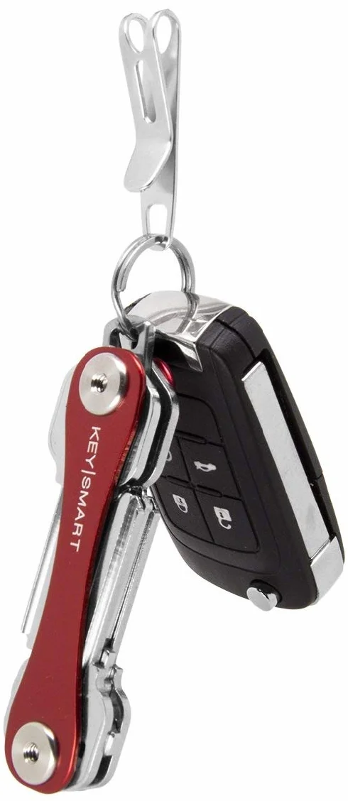 KeySmart Nano Clip - Kieszonkowy klips na klucze - Zabezpiecz swój breloczek, eliminuje wybrzuszenie kieszeni (stal nierdzewna, 1 opakowanie)
