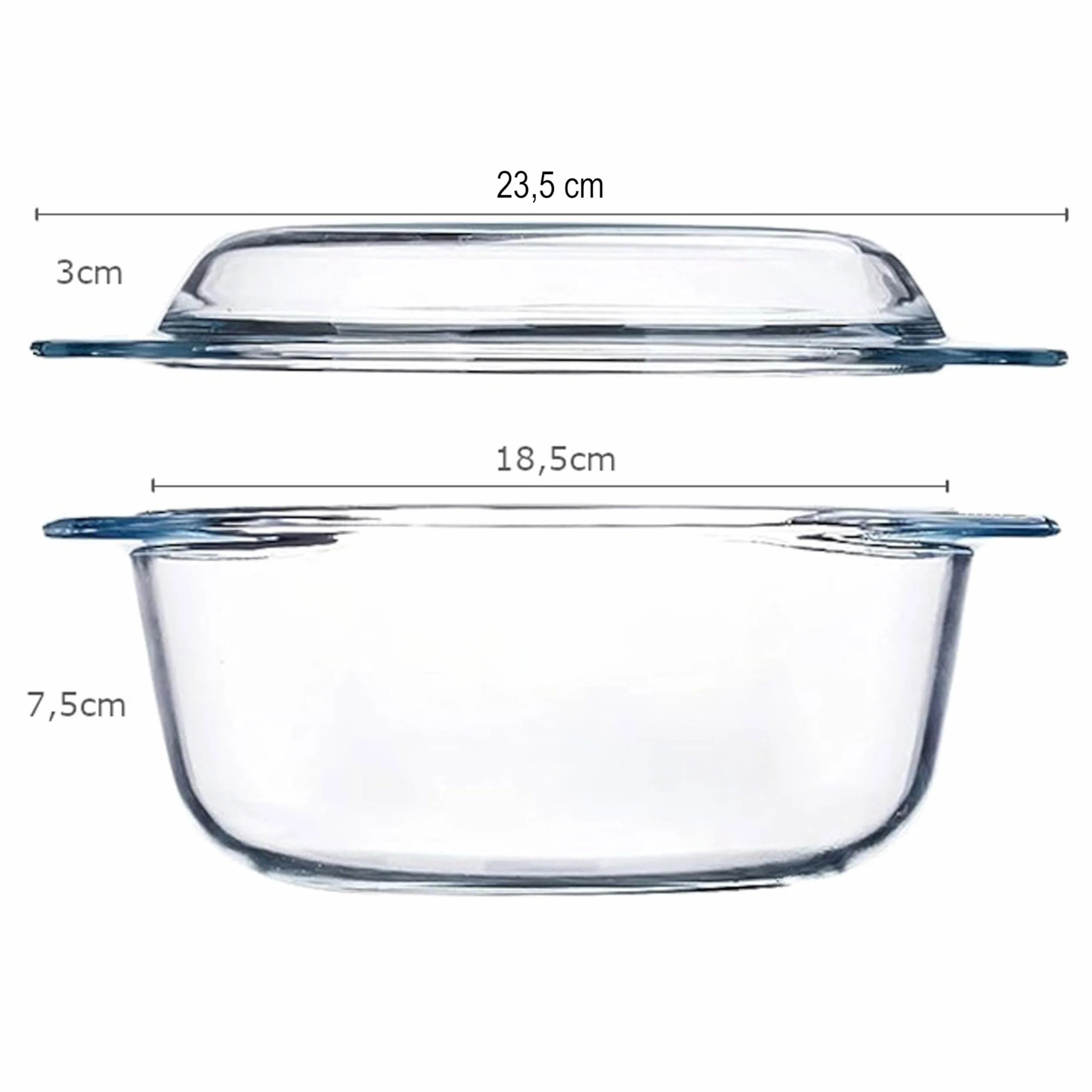 Retoo Szklane naczynie żaroodporne 1,5L 18,5x7,5 cm forma do zapiekanek lasagne tiramisu