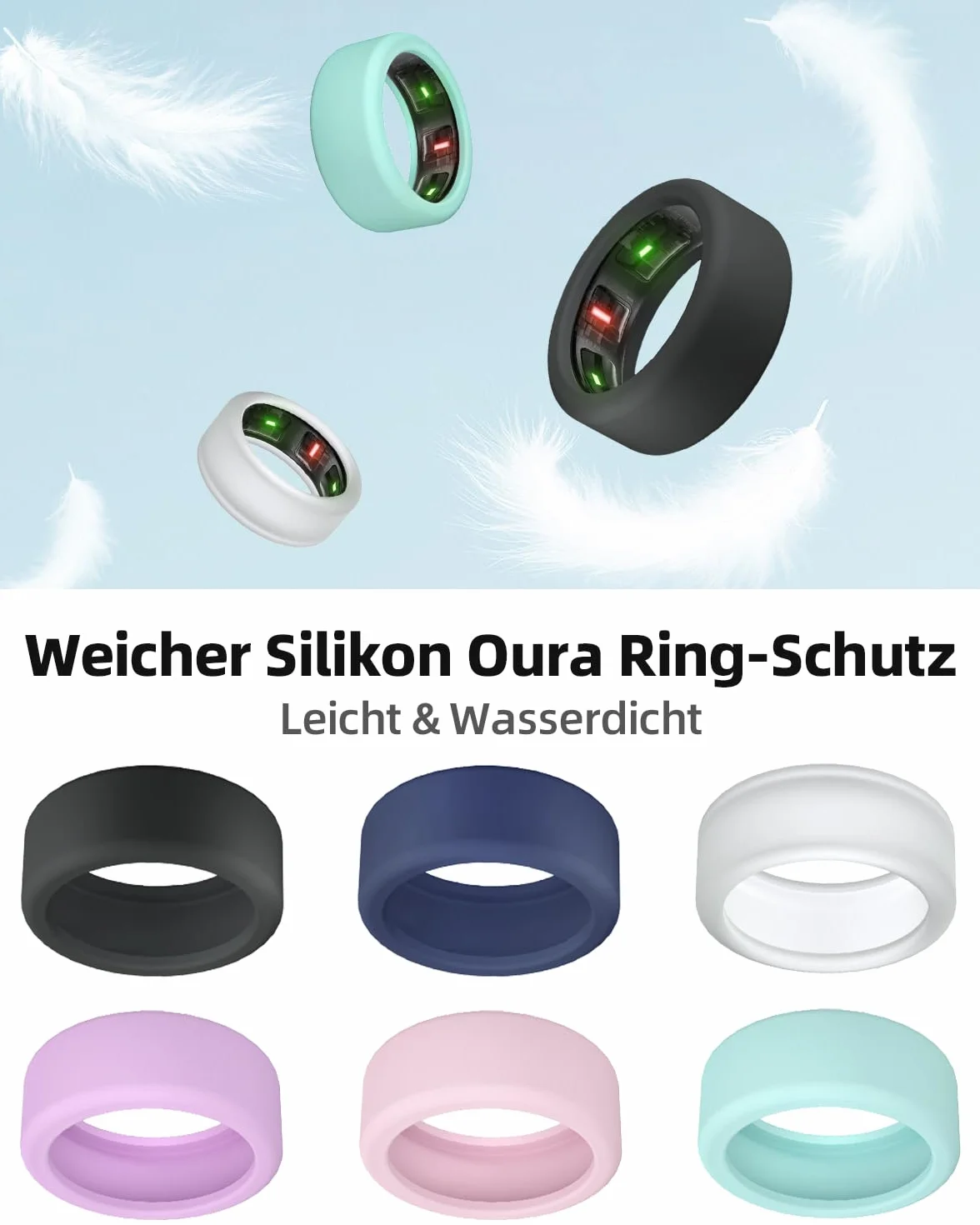 SimpleThings Ochraniacz na Smart Ring kompatybilny z Oura Ring Gen4/3, RingConn/Samsung Galaxy, odporne na zarysowania silikonowe etui ochronne