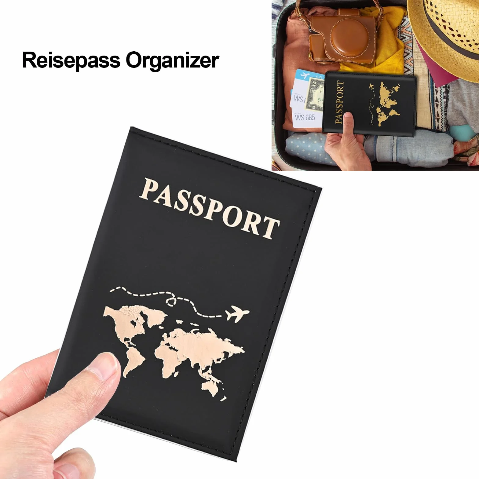 Etui na paszport 2PACK skóra PU organizer czarny biały