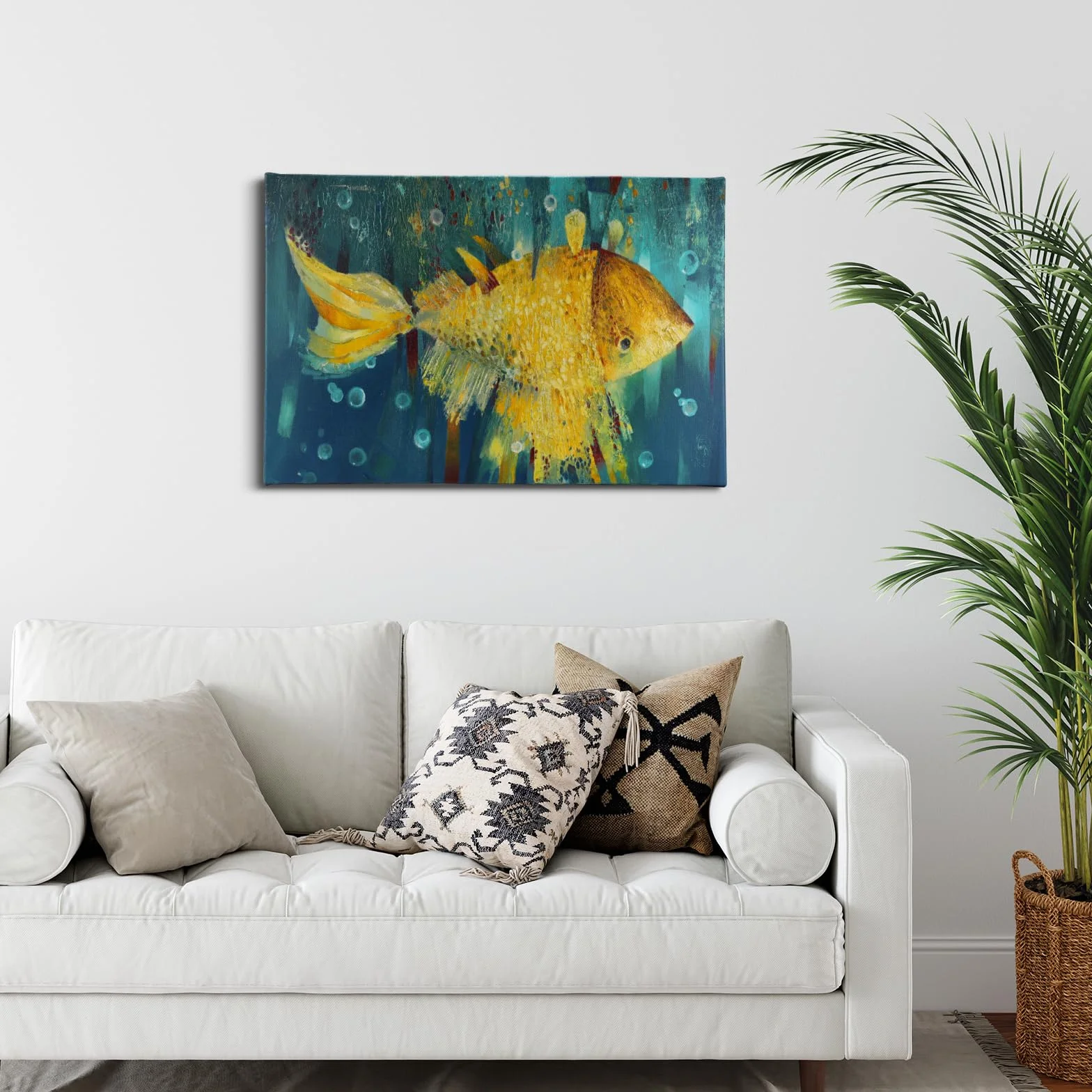 JBER Sztuka ścienna na płótnie 60 x 40 cm złota rybka