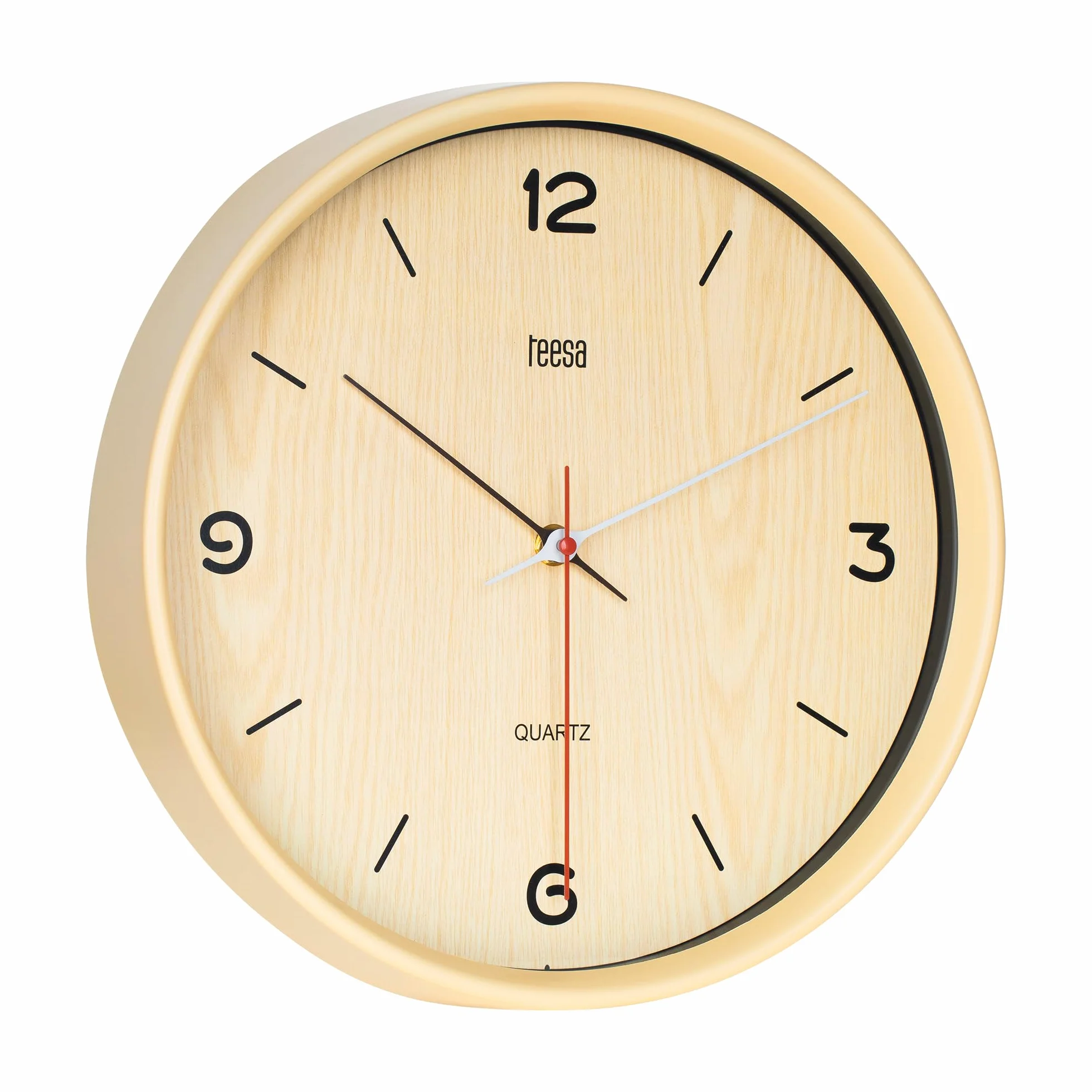 Teesa Zegar Analogowy Ścienny 30 cm TSA0048 Jasny Brąz