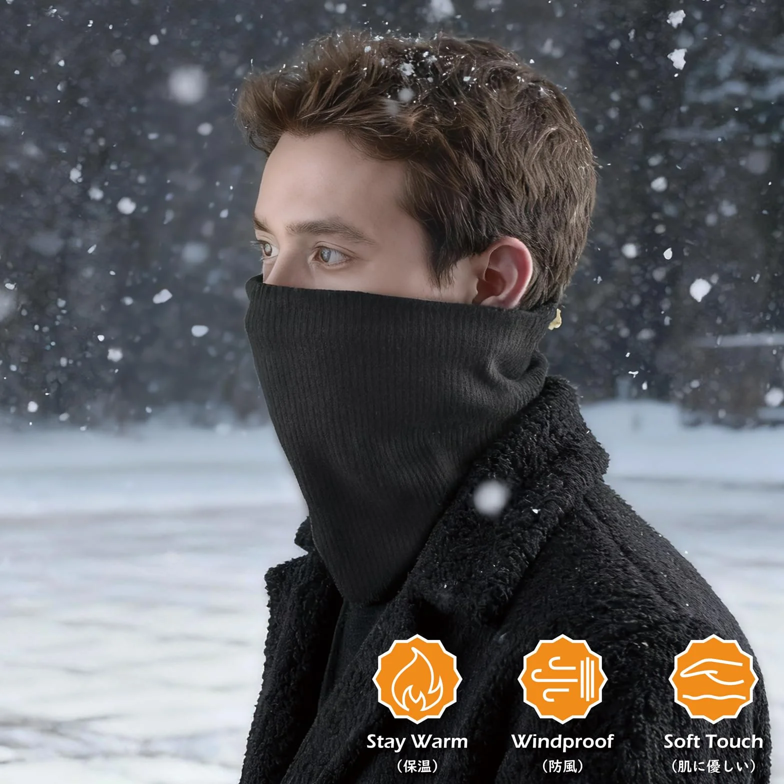 TRIWONDER Zimowy ocieplacz na szyję termiczny polarowy ocieplacz na szyję wiatroszczelny Snood do jazdy na nartach jazdy na rowerze biegania dla mężczyzn kobiet