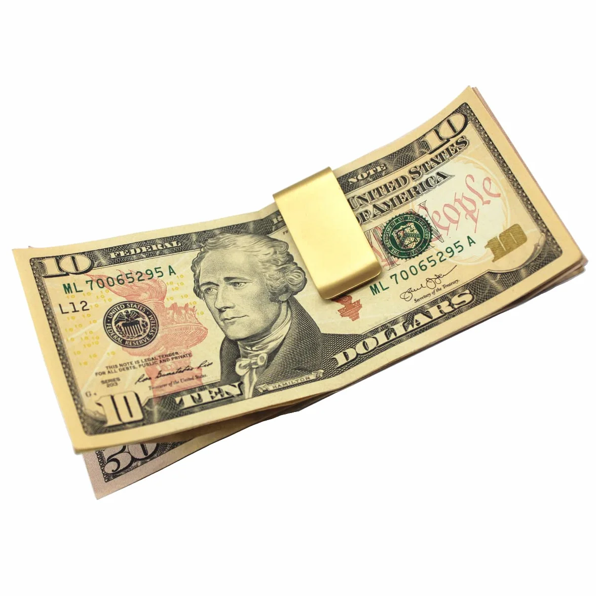 Metalowy mosiężny klips na pieniądze na gotówkę smukły biznesowy uchwyt na karty kredytowe złote banknoty portfele klips dla mężczyzn i kobiet Medifier smukłe lekkie kieszonkowe klipsy na pieniądze