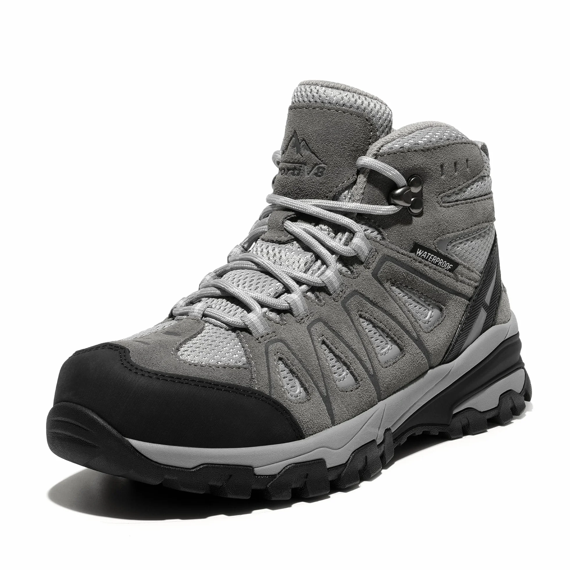 NORTIV 8 Damskie wodoodporne buty turystyczne outdoorowe szlak trekkingowy kemping buty turystyczne, jasnoszary, 7