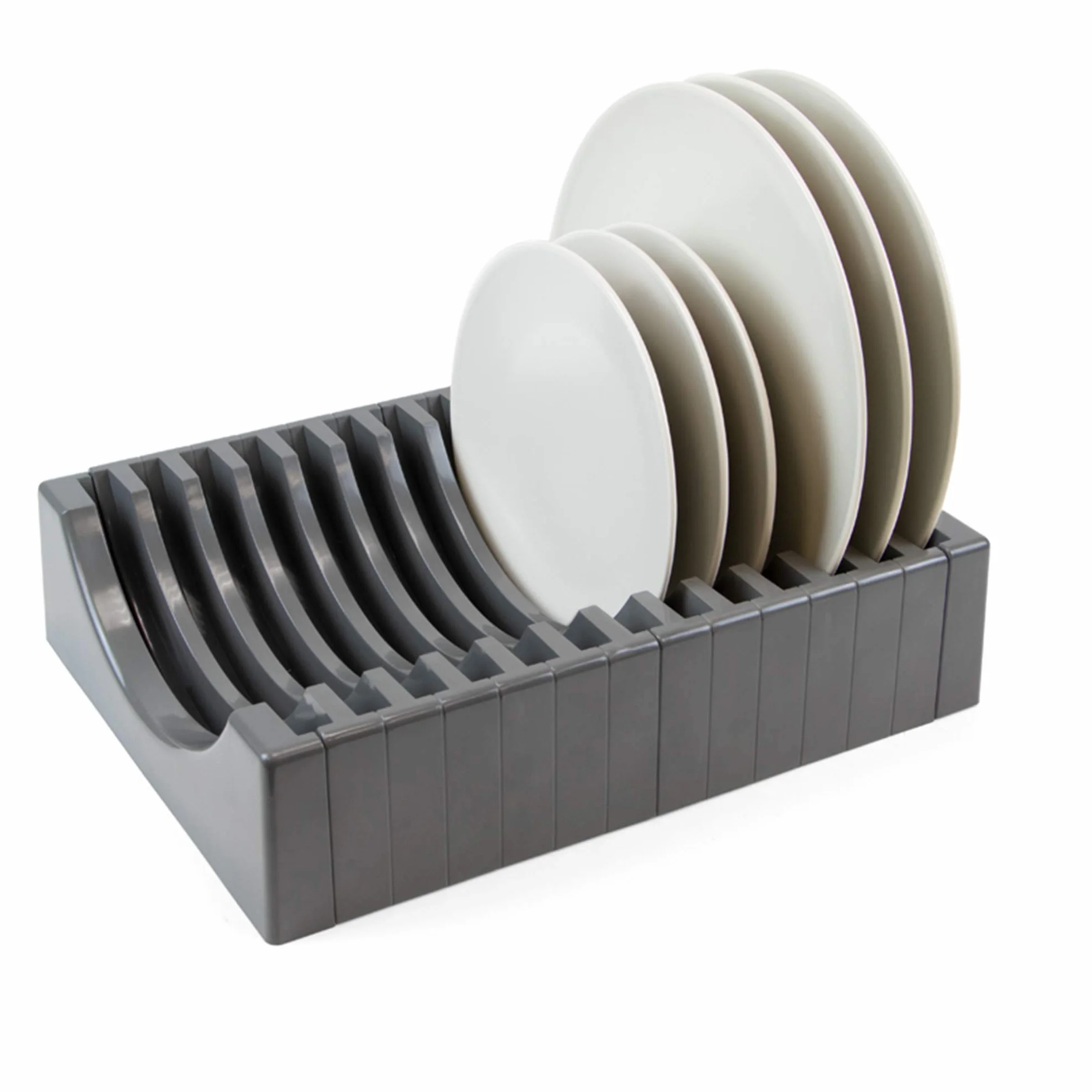 Emuca Organizer na talerze 13 talerzy Szaro-antracytowy plastik