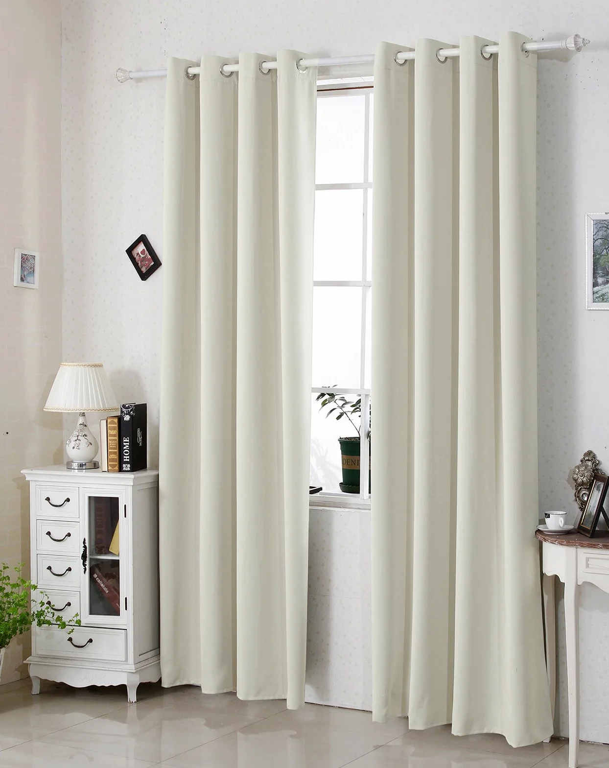 WOLTU Zasłona Zaciemniająca Termiczna 250 g/m² 135x225 cm Beżowy
