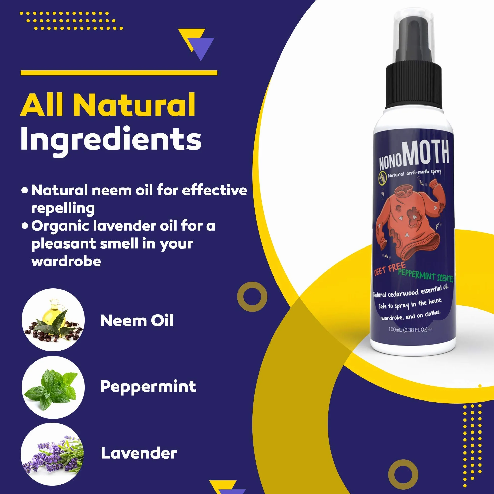 Naturalny spray przeciw molom odzieżowym 100 ml – biologiczna alternatywa dla pułapek i kulek