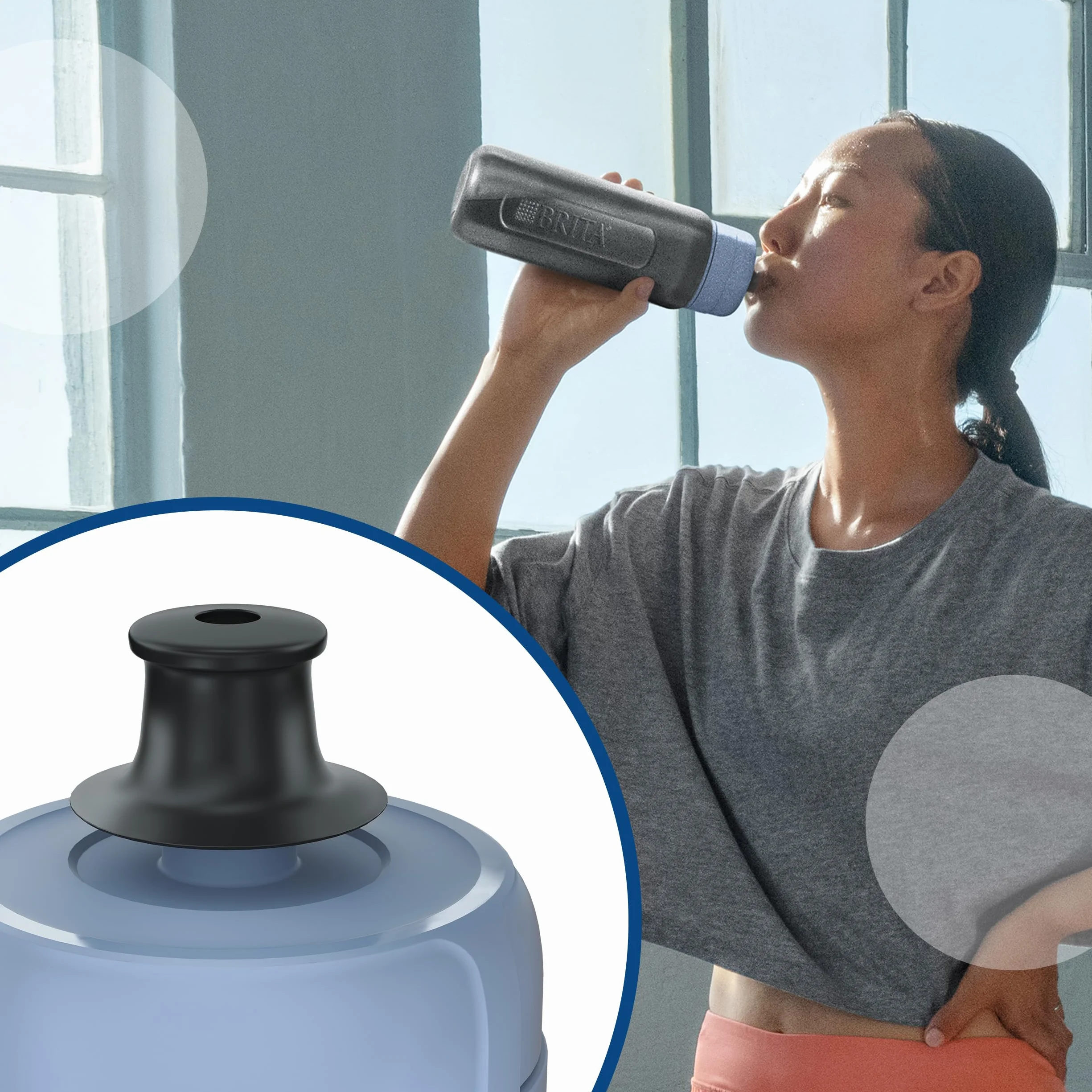 BRITA Butelka filtrująca Active pastelowy błękit 0,6l z 2 filtrami MicroDisc