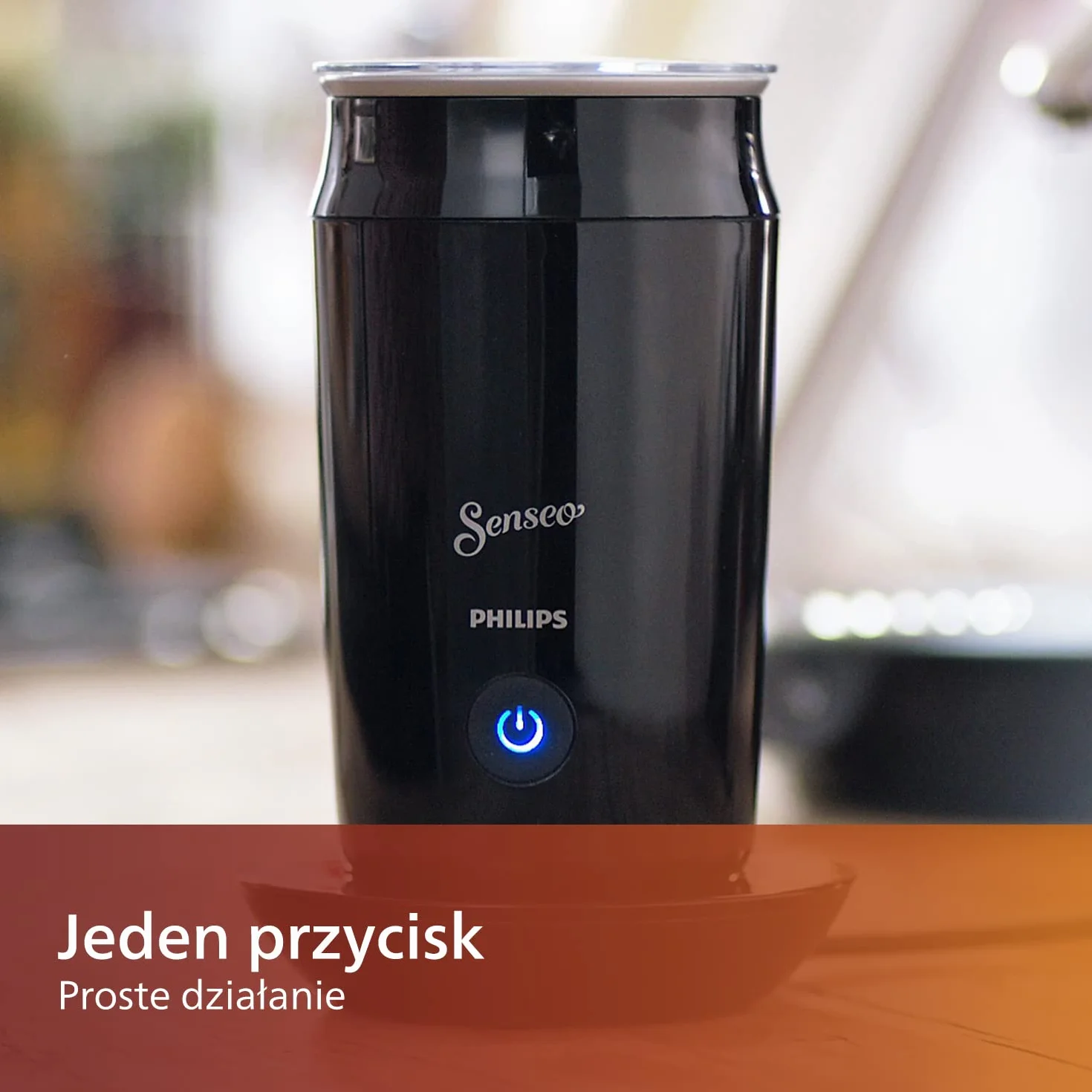 Philips Senseo Spieniacz do mleka gorącego i zimnego, Na 2 cappucino, Nieprzywierająca powłoka, Czarny (CA6500/60)