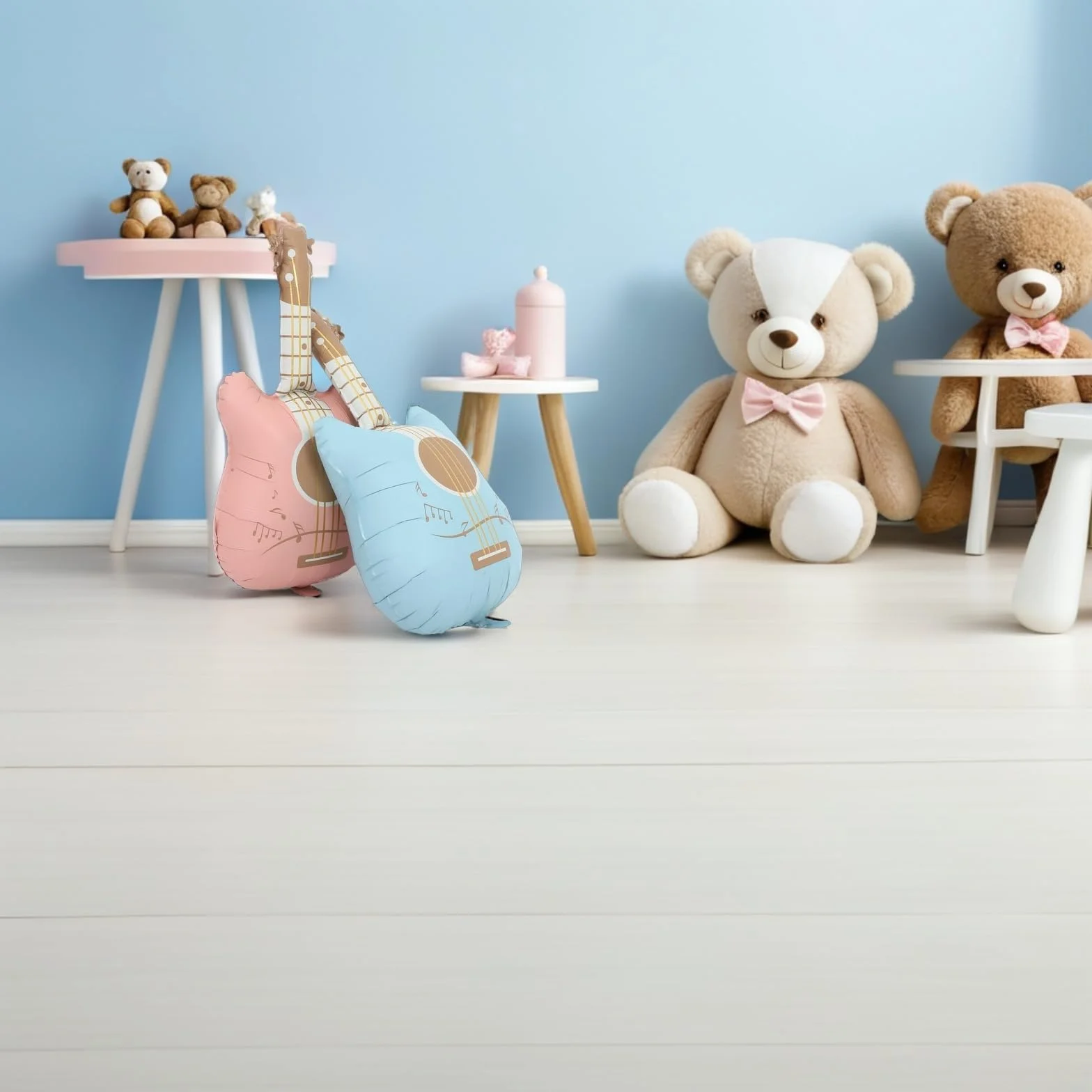 Matowe balony gitarowe z folii aluminiowej 10 sztuk dekoracje imprezowe wielokrotnego użytku