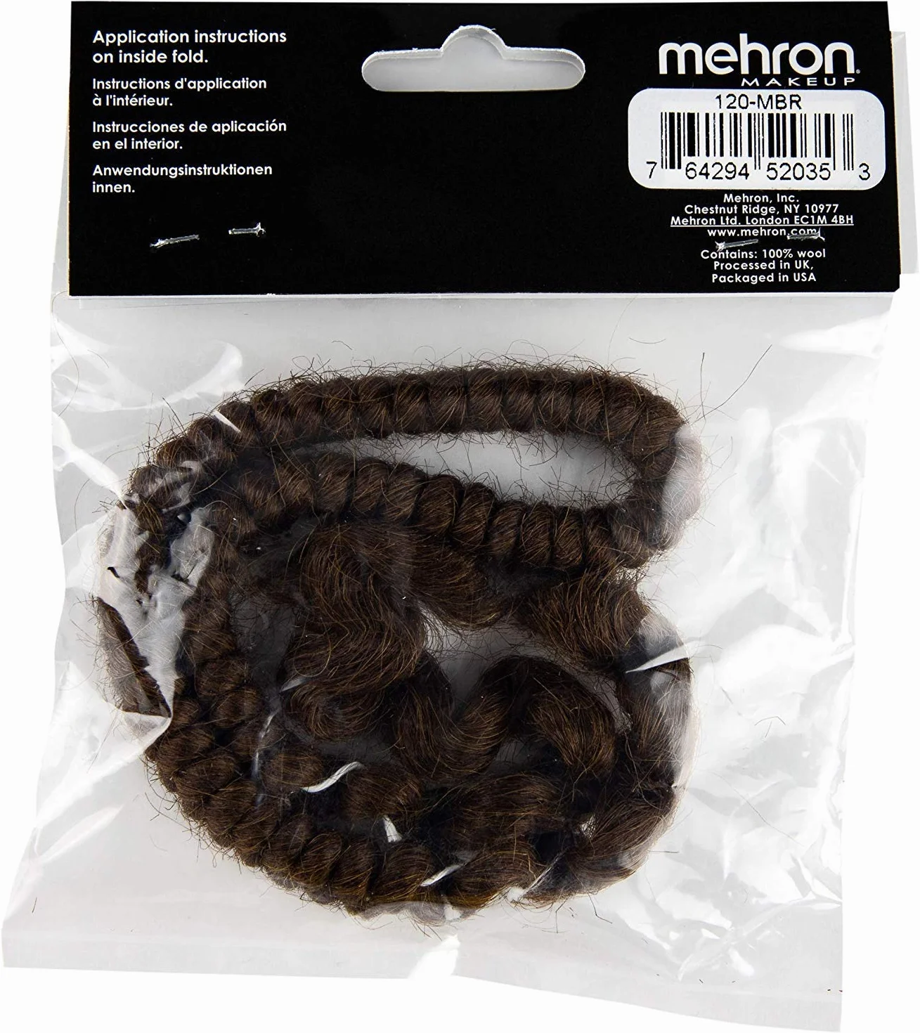 Mehron Make-up Crepe Hair Pleciona 30 cm - Medium Brown