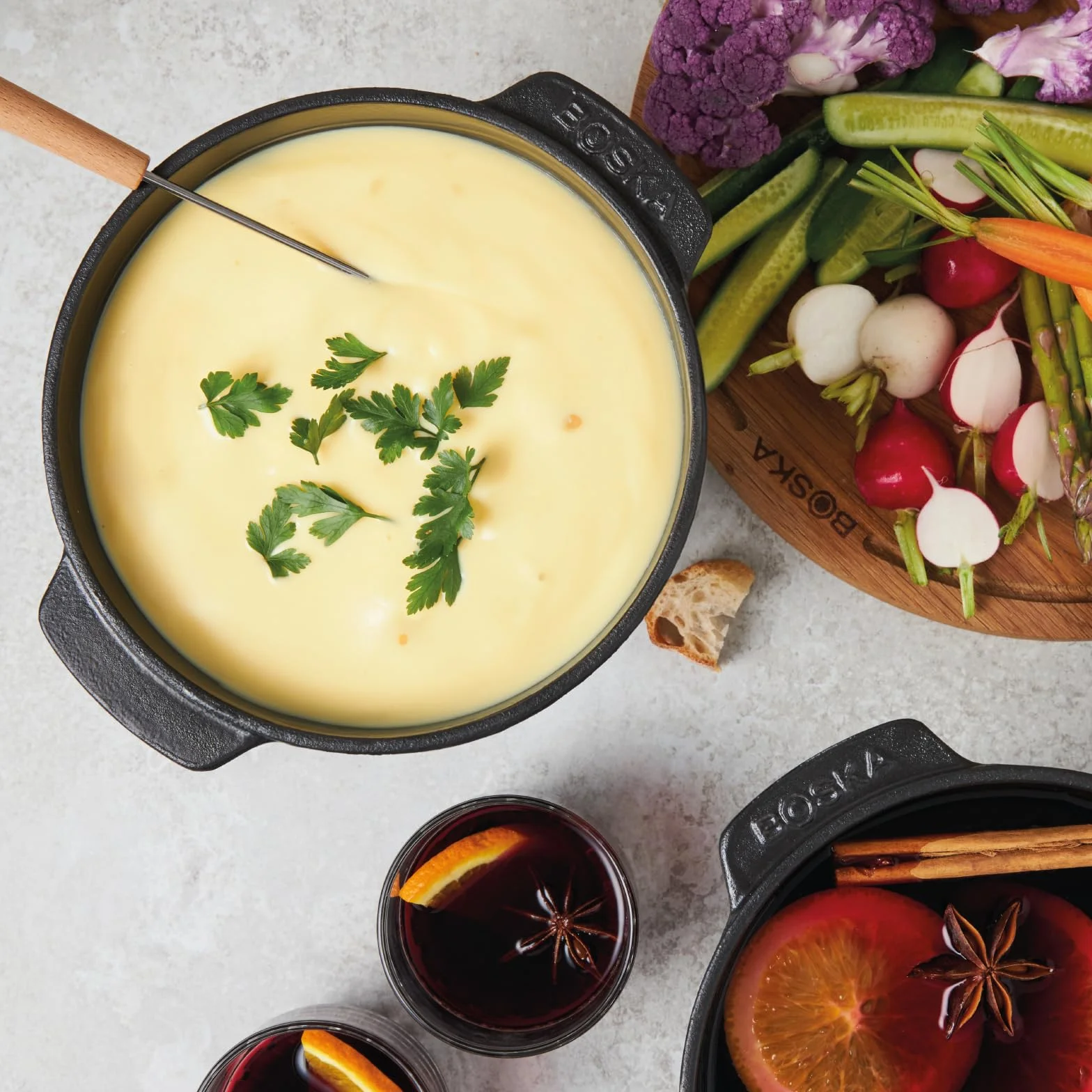 BOSKA Zestaw do fondue Party Pro 1,1 l - fondue - fondue serowe - fondue do fondue