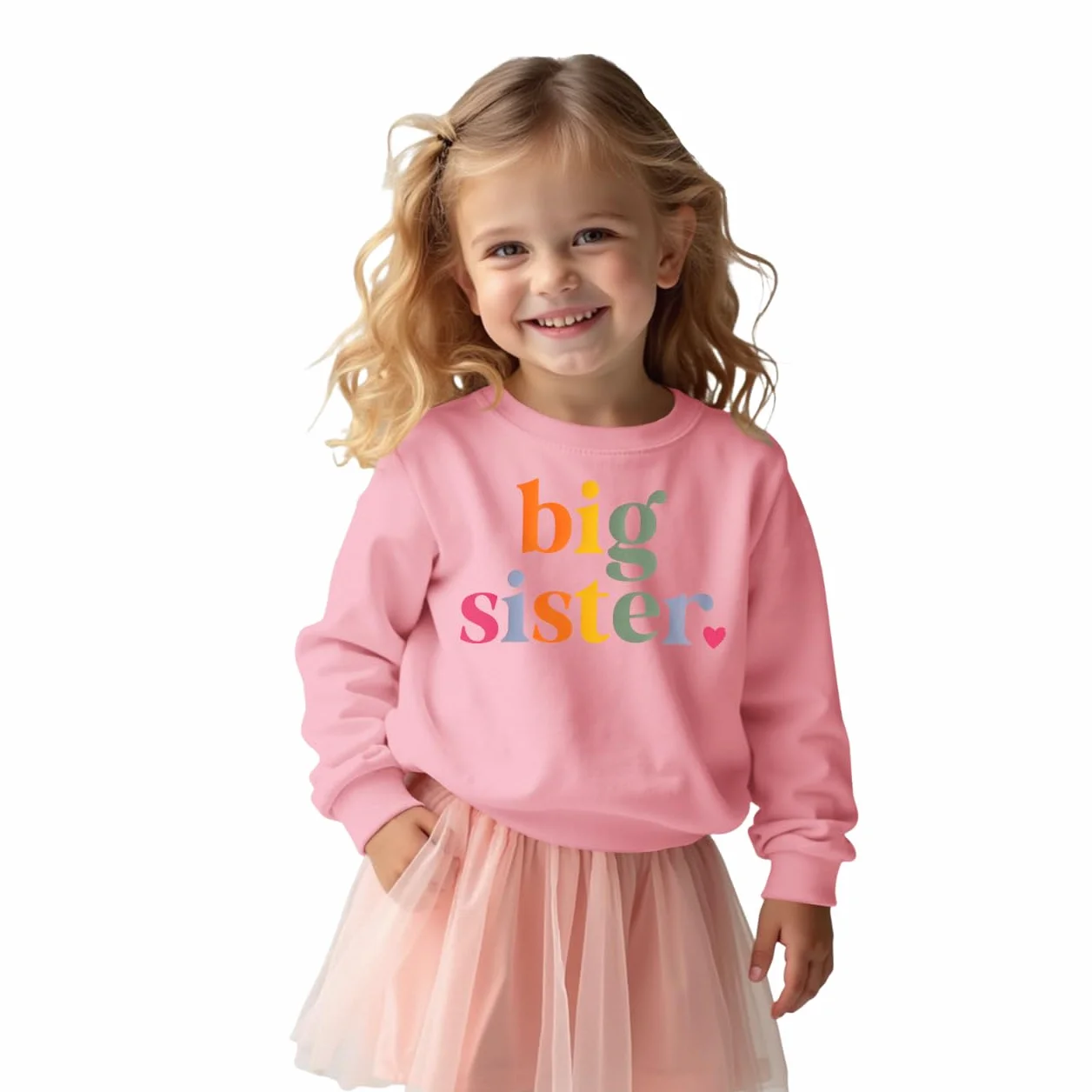 Duża siostra bluza Big Sister Sweter Baby Girls Stroje Rodzeństwo Ubranie Noworodka Sweter Siostry Jesień Zima Sweter Dziecięcy Okrągły dekolt Koszulka z długim rękawem