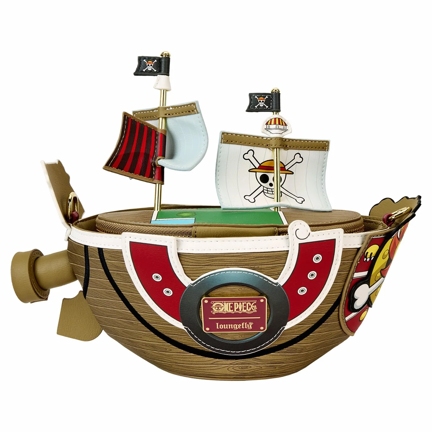 Loungefly Jednoczęściowa torba na ramię z figurką Thousand Sunny, rozmiar 7 cali, wielobarwny, 7-Inch, Nowoczesny