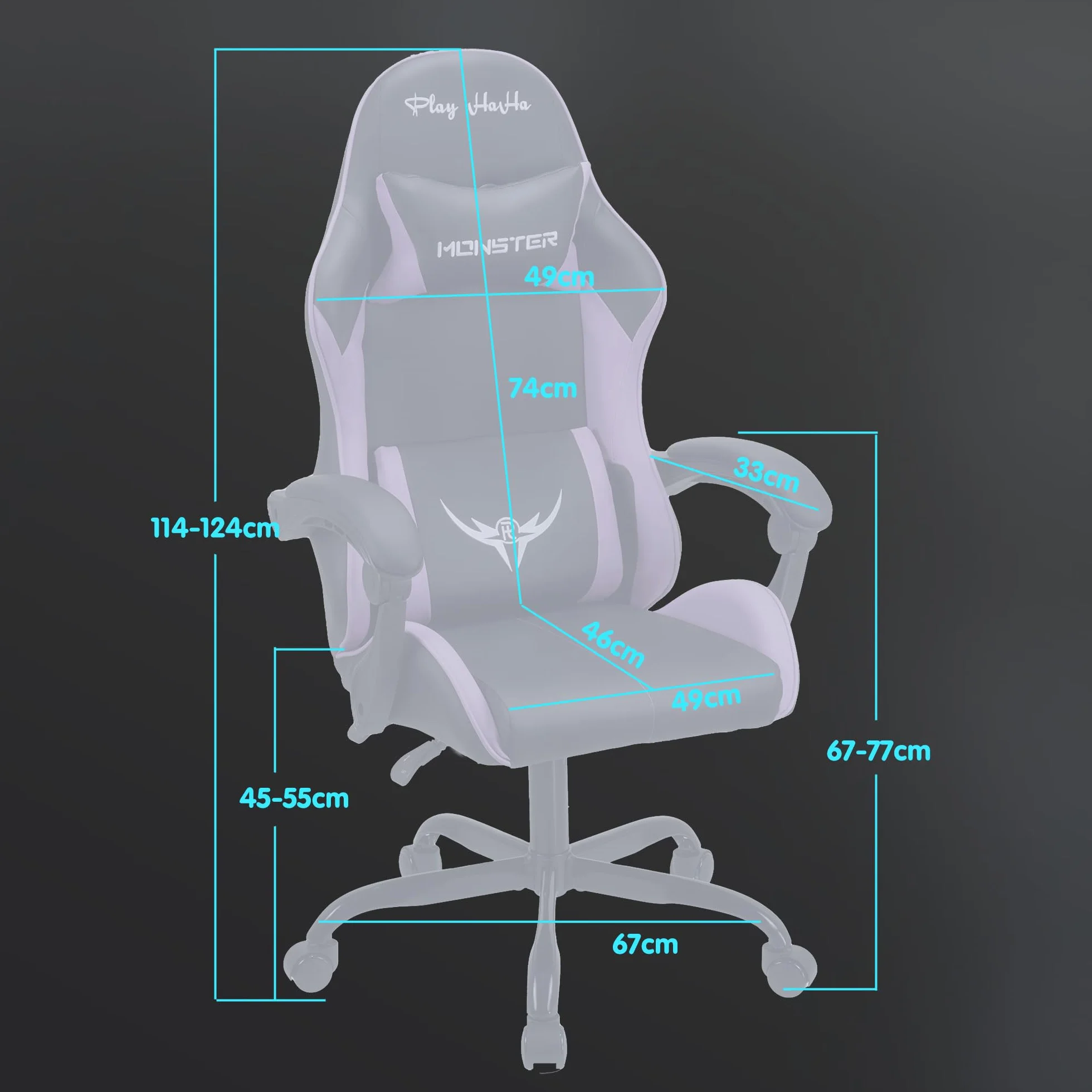 Krzesło do gier biurowe obrotowe ergonomiczne skórzane Fioletowy