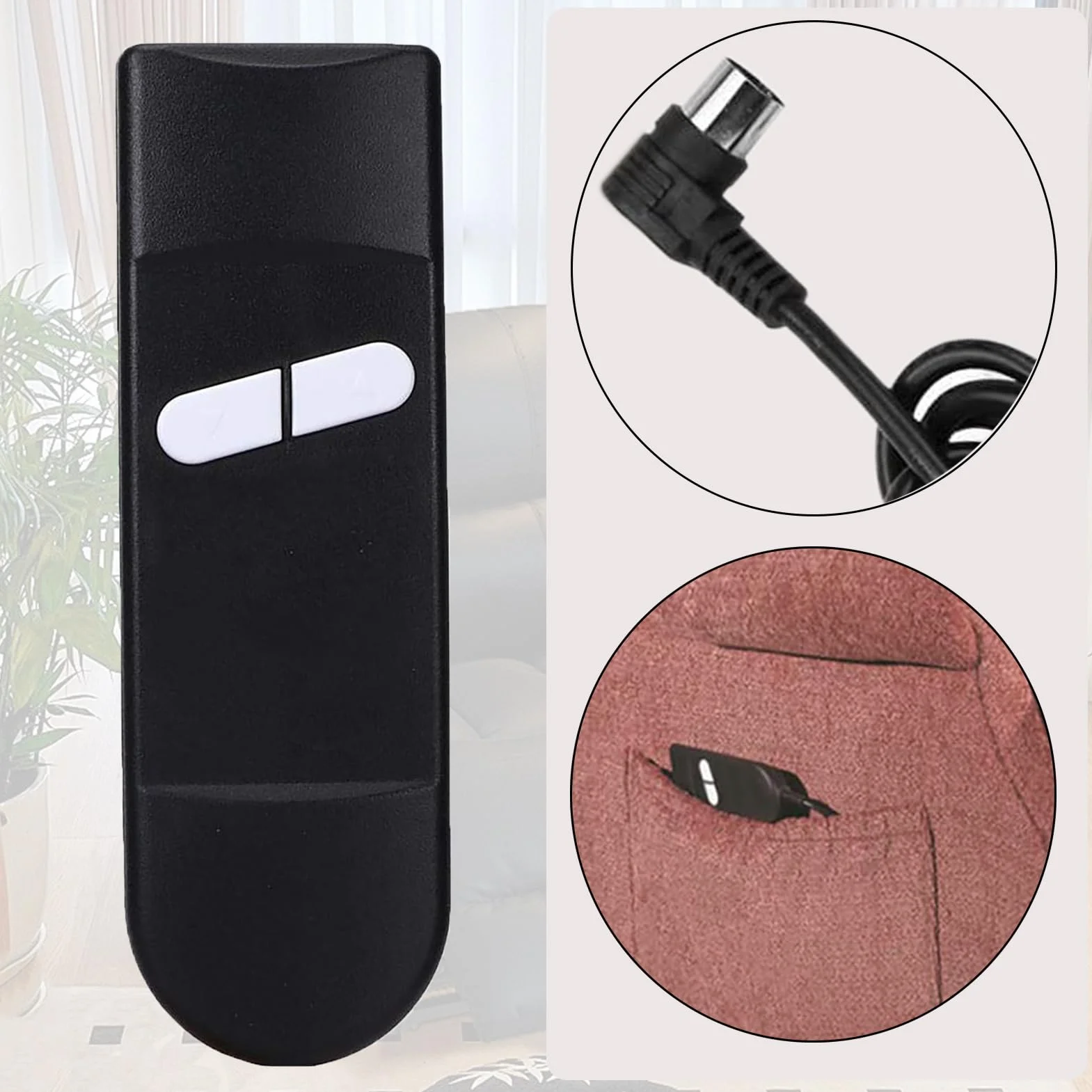 Pilot zdalnego sterowania do foteli, ABS 1,5 m, 2-przyciskowy, 5-biegunowy
