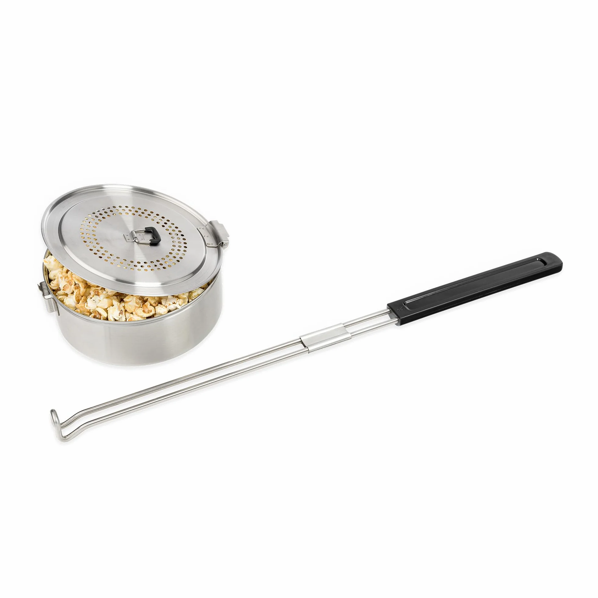 Solo Stove Campfire Popcorn Maker, Popcorn Popper, Akcesoria do paleniska, Pojemność 3 Quart, Wysokość: 10,2 cm, Długość: 86,4 cm, Średnica: 19,7 cm, Waga: 1,3 kg