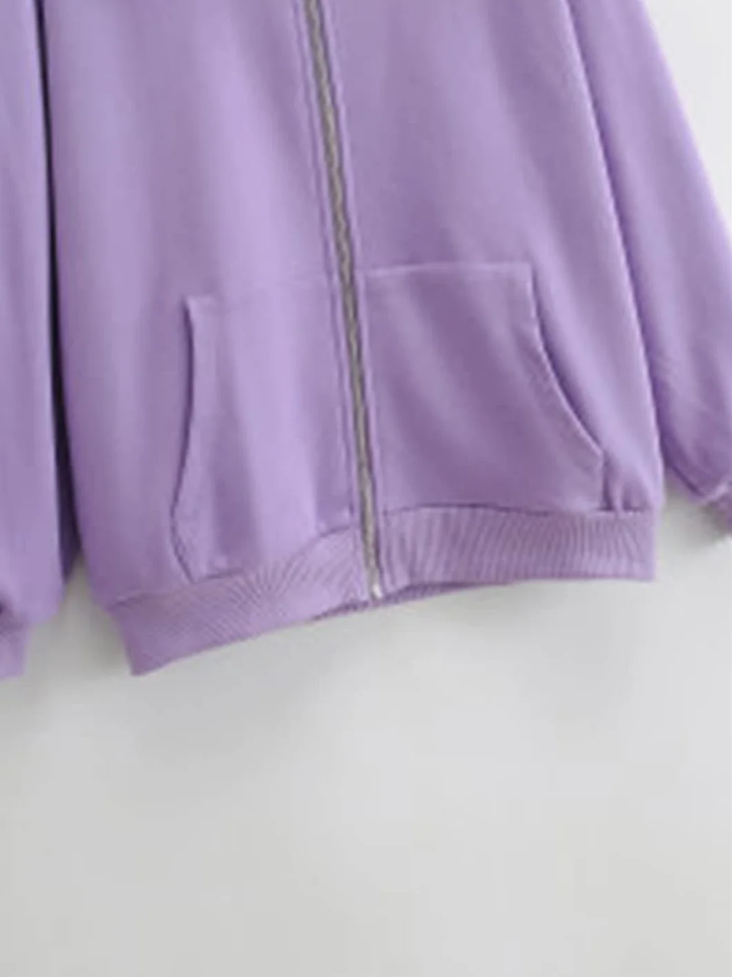 Damska zapinana na zamek oversize bluza z kapturem solidna dzianinowa codzienna odzież wierzchnia bluzy z kapturem biała S