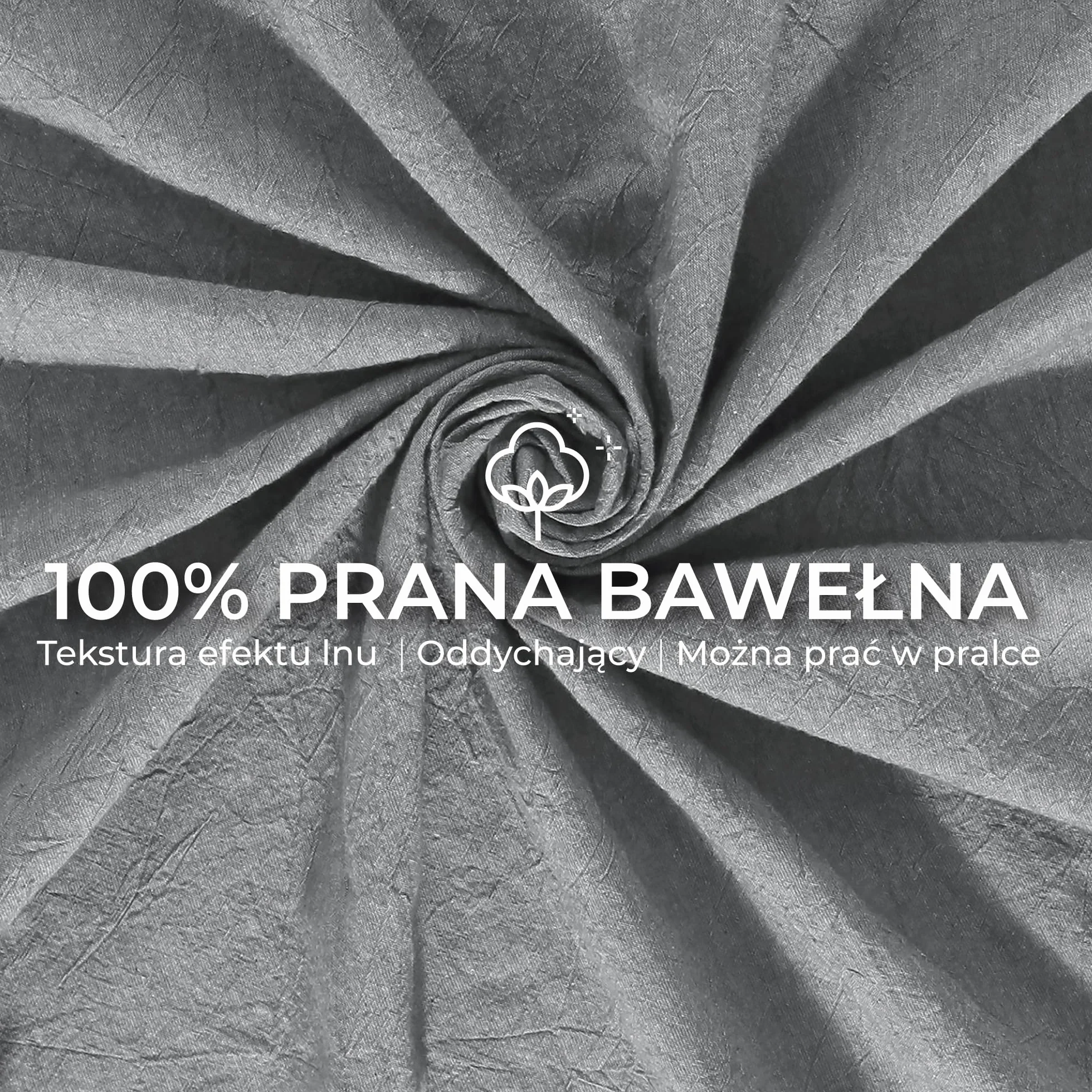 Dreamzie Bawełniana poszwa na kołdrę 135x200 z 2 poszewkami 80x80 Jasnoszary Pościel 100% pranej bawełny z zamkiem Oeko TEX