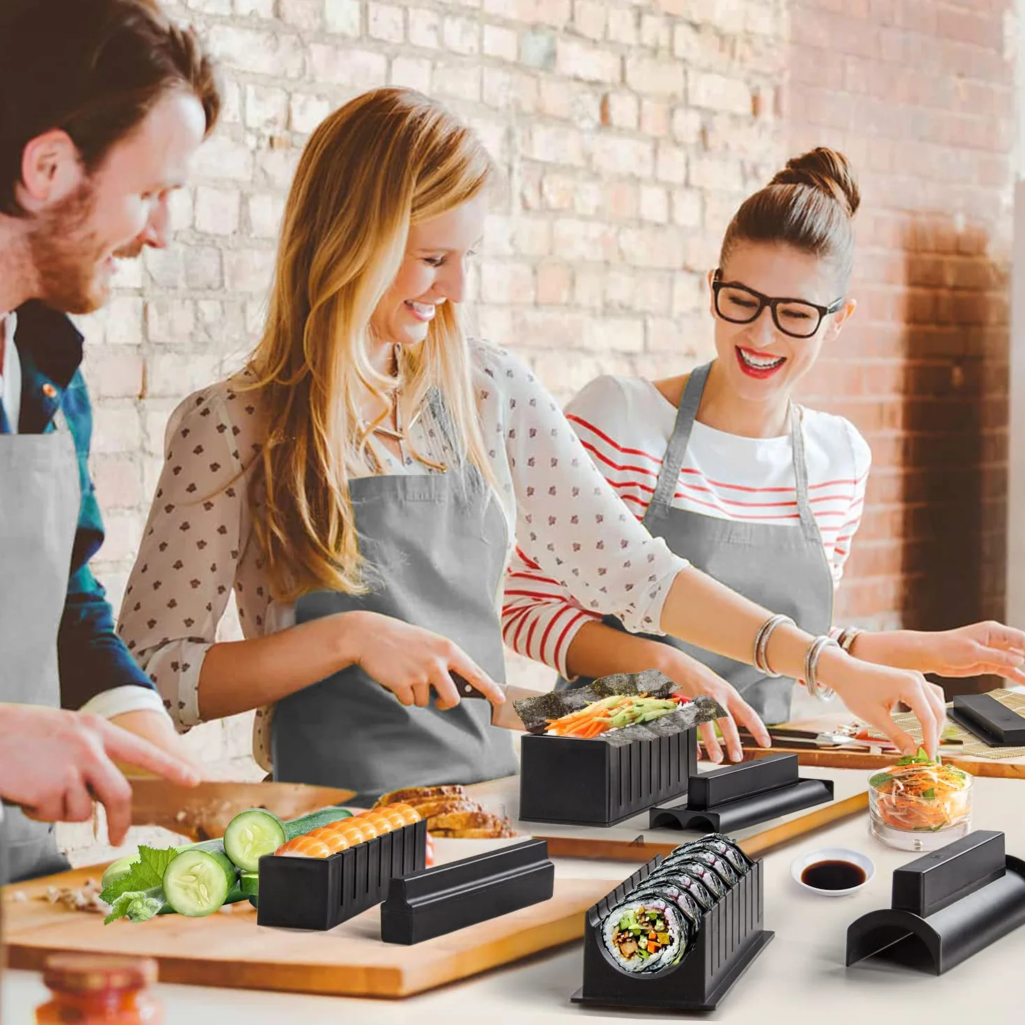 Sushi Maker Zestaw do Robienia Sushi 17 szt Domowy dla początkujących Prezent Czarny