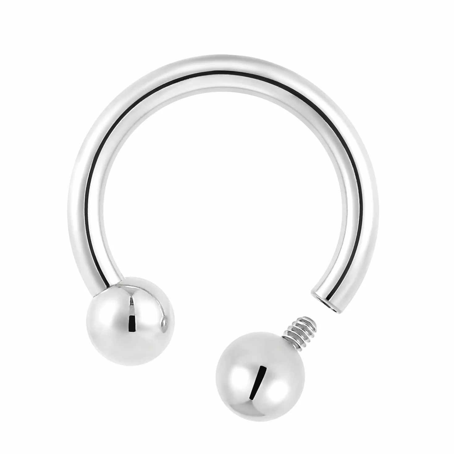 2 szt. tytanowe pierścienie do nosa z gwintem wewnętrznym, podkowa, okrągła sztanga, septum, biżuteria 16G, 14G, 12G, 10G, kolczyk do nosa, biżuteria, muszla, helix, wieża, wargi,