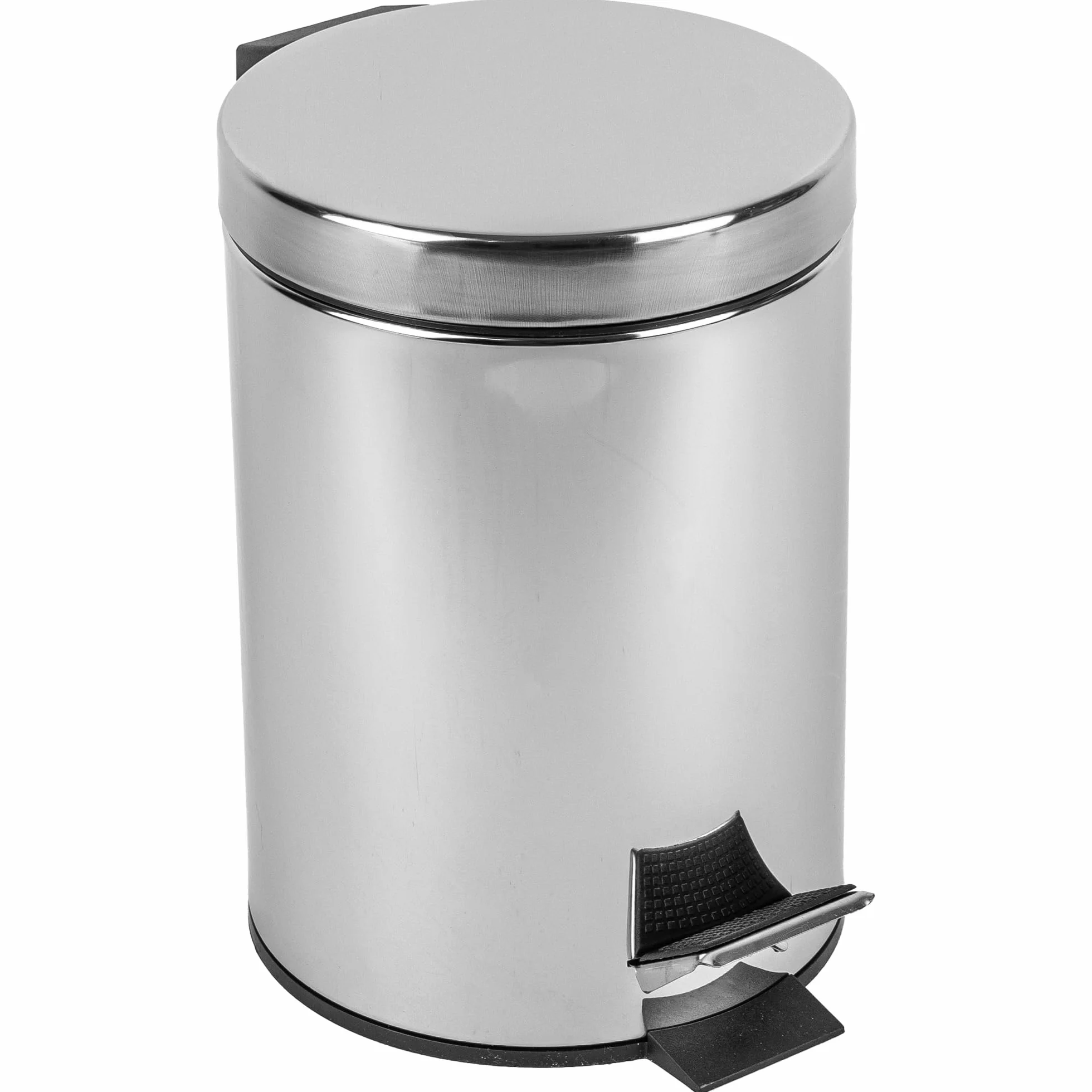 KARL HAUSMANN Metalowy Kosz na Śmieci - 3L - z Pokrywą i Pedałem - Stal Nierdzewna - Wyjmowany Wkład - Antypoślizgowa Podstawa - Do Łazienki i Kuchni - Elegancki Design
