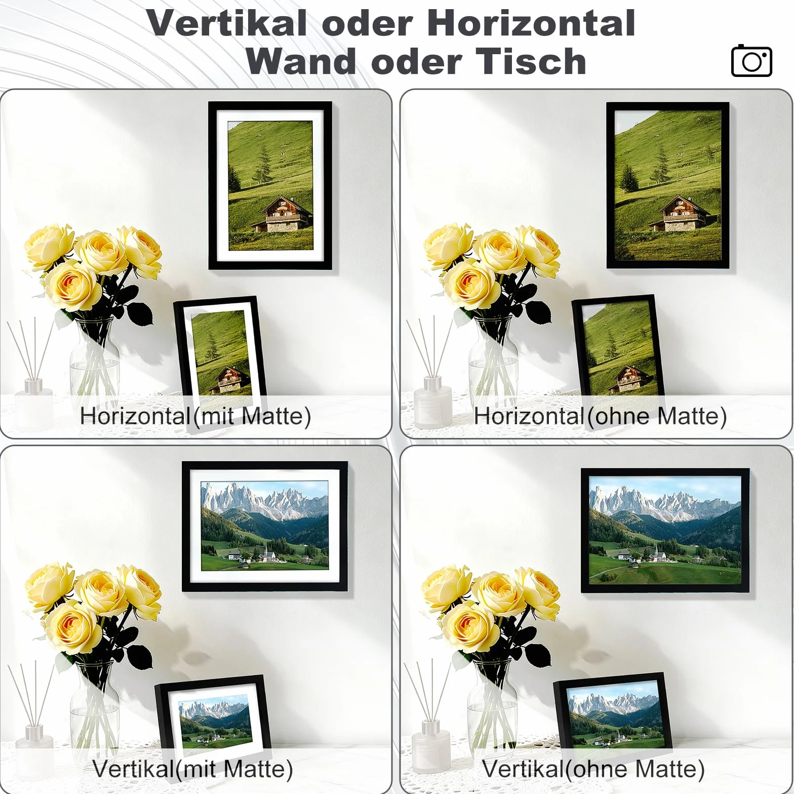 FOSER Ramka na zdjęcia A4 czarna 21 x 29,7 cm na ścianę i stół
