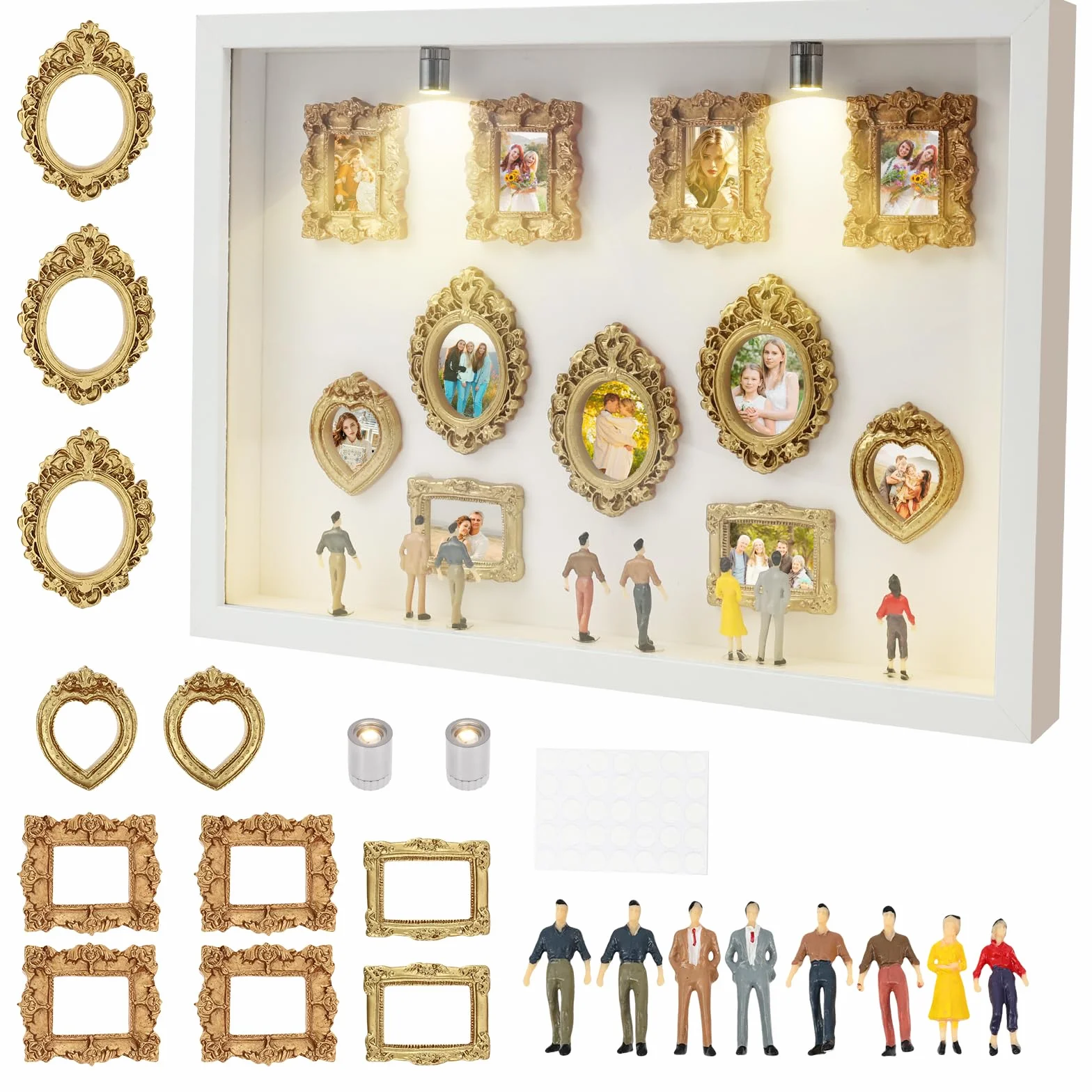 Zestaw DIY Mini Shadow Box Muzeum z 8 Ramkami i Figurkami