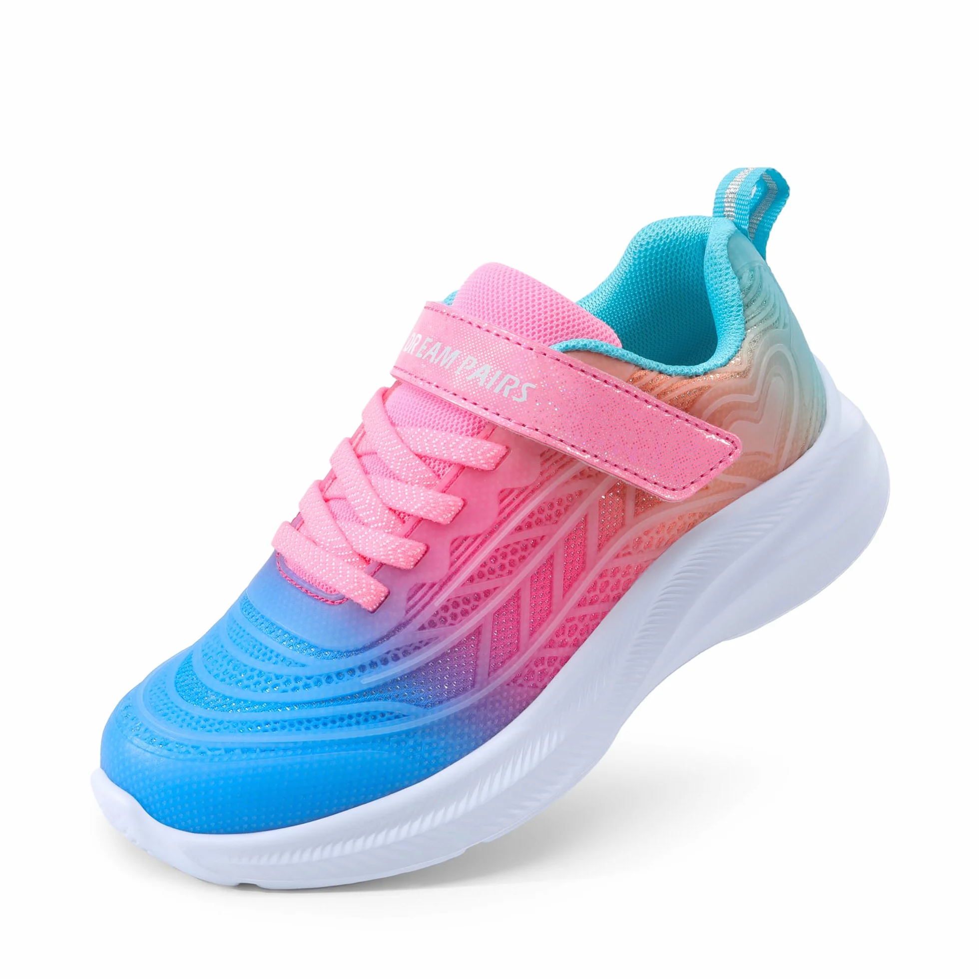 DREAM PAIRS Dziewczęce buty dziecięce błyszczące tenis bieganie sportowe lekkie trampki dla małych/dużych dzieci maluch