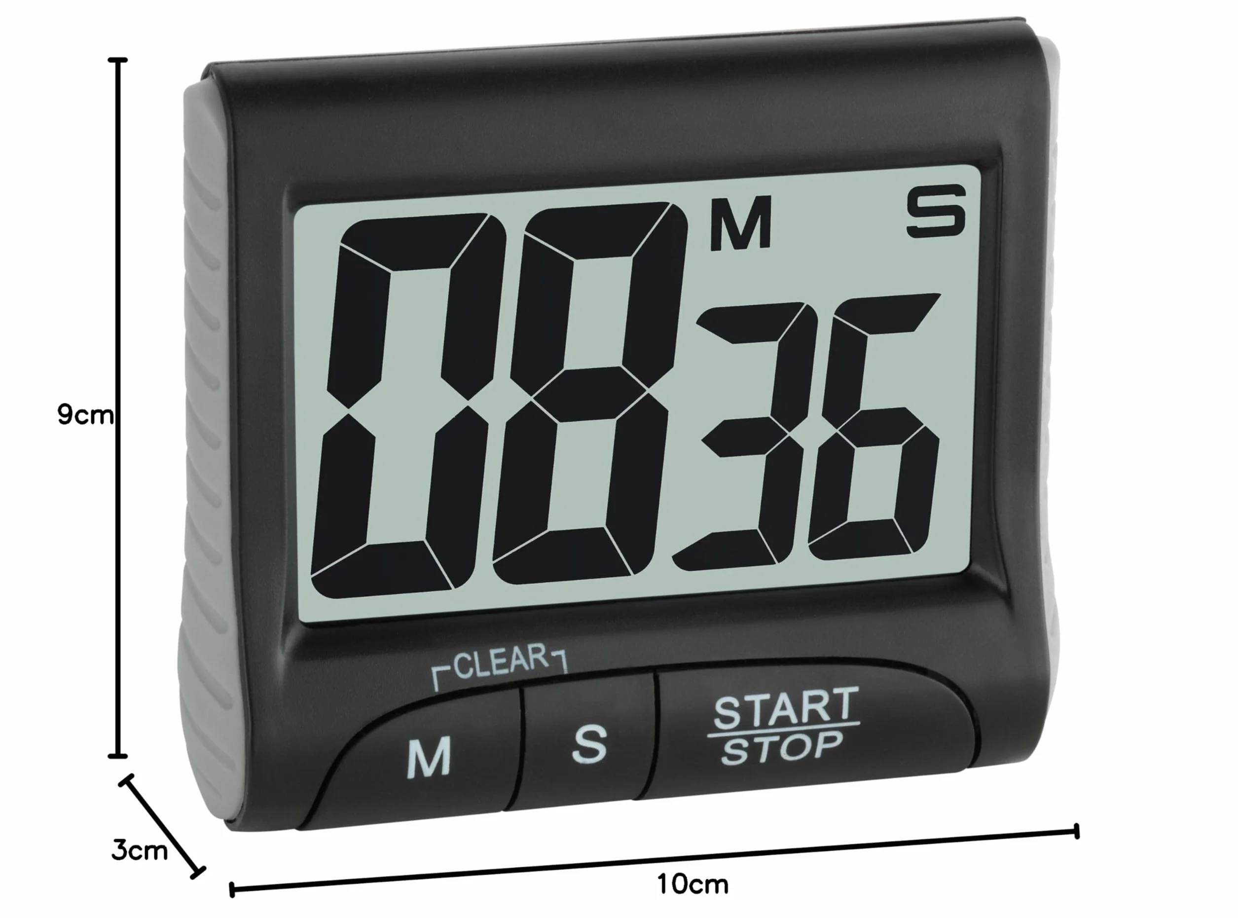 TFA Dostmann cyfrowy timer i stoper 38.2021.01 czarny 87x32x103 mm