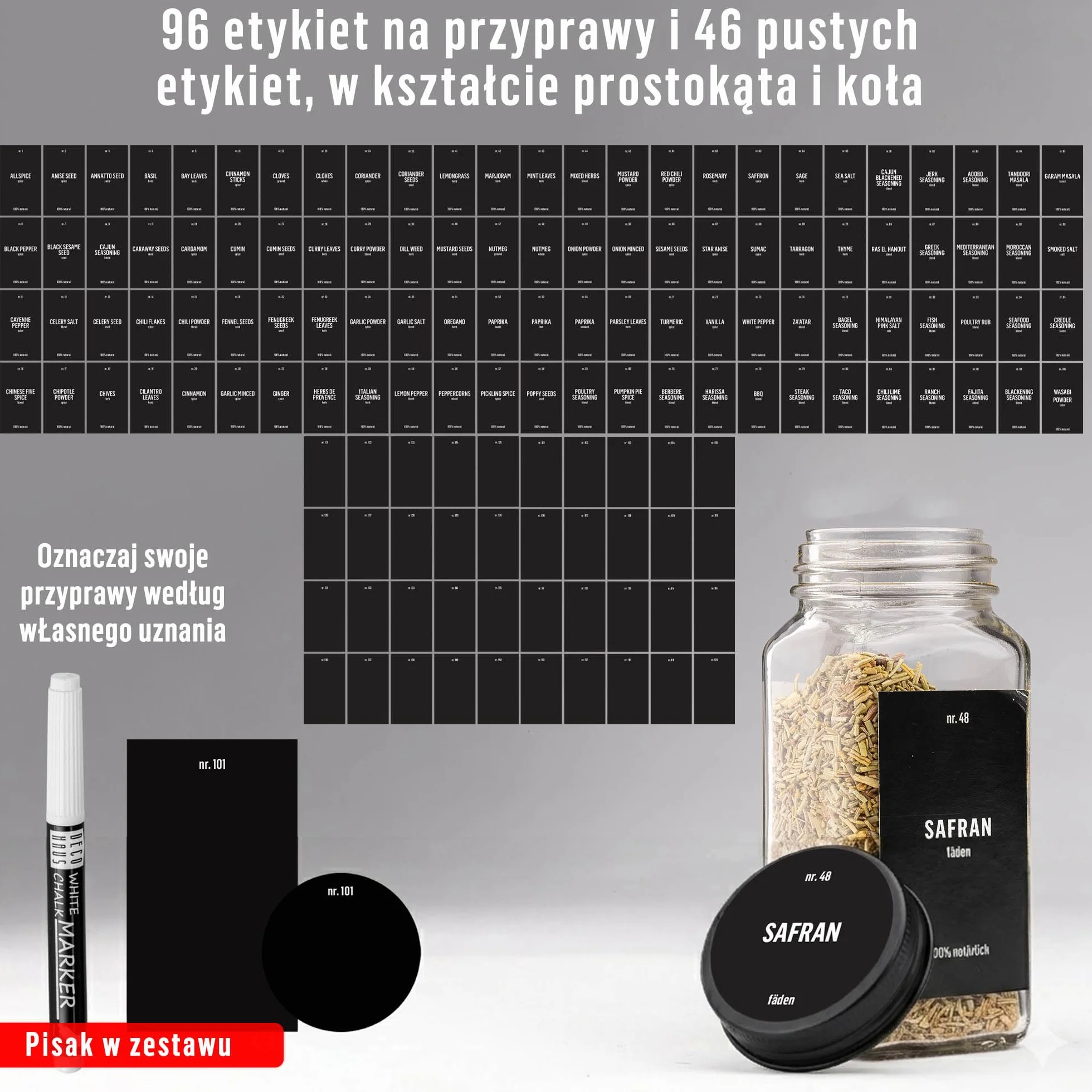 Słoiczki na Przyprawy z Nakrętką Zestaw 24 sztuk 120 ml 10,5 x 4,5 cm