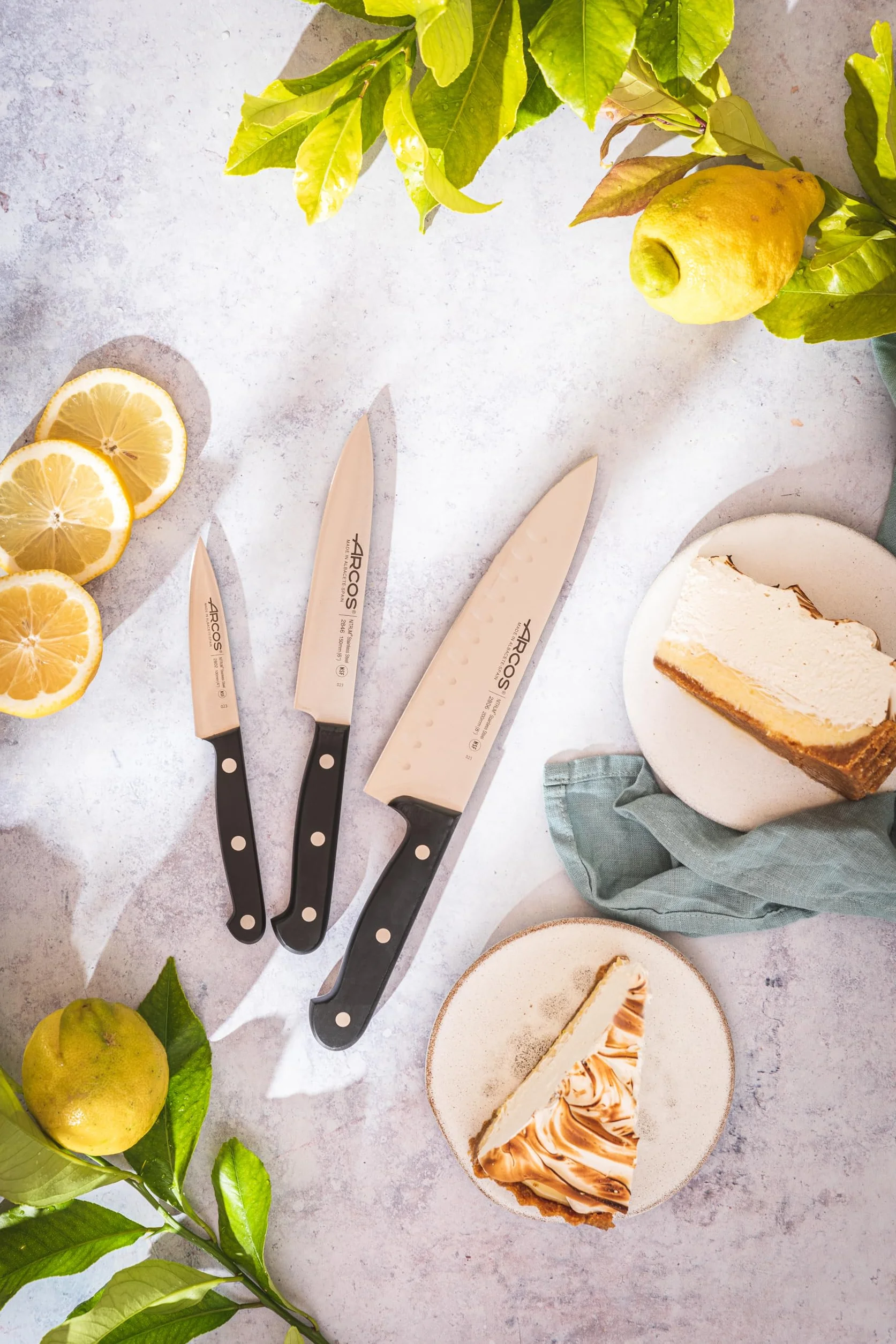 Arcos Zestaw 3 noży kuchennych ze stali nierdzewnej, czarne