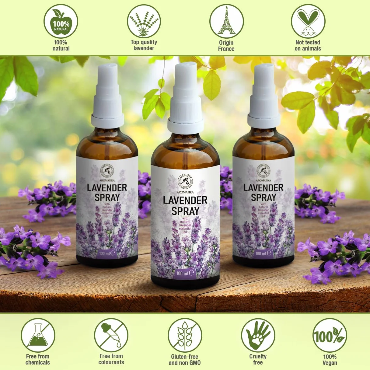 Lawendowy Spray Olejek Lawendowy - 100ml - Spray do Spania i Poduszek - Odświeżacz do Szafy