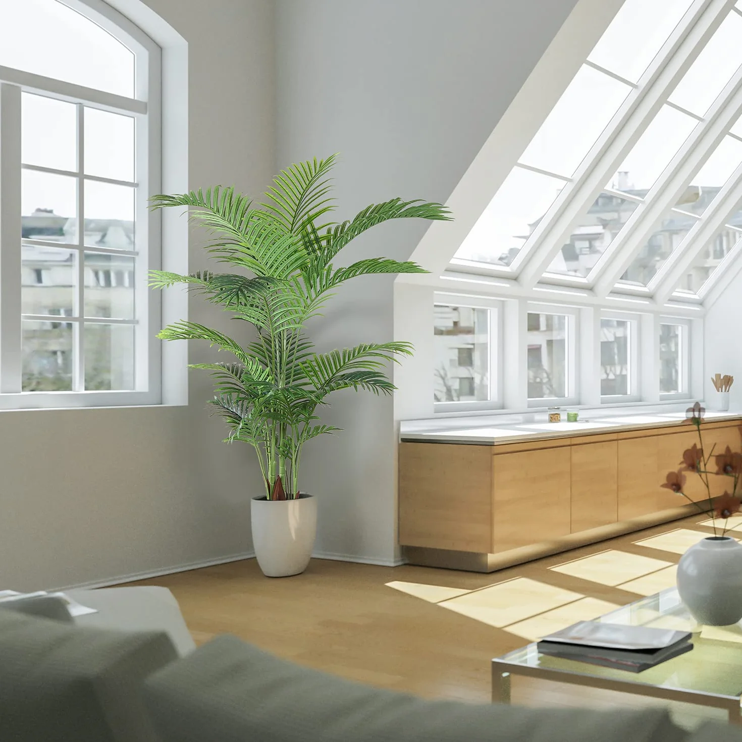 Sztuczna palma Areca 160 cm 17 pni Feaux Dypsis Lutescens do wnętrz i na zewnątrz