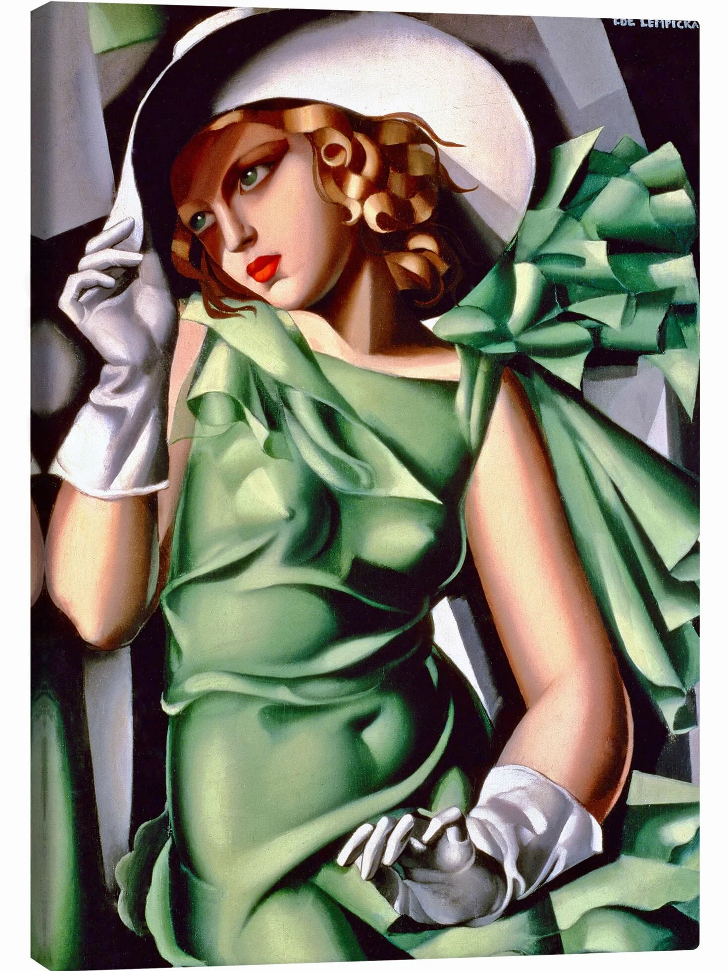 Tamara de Lempicka Obraz na płótnie Kobieta w zielonej sukni 50 x 70 cm