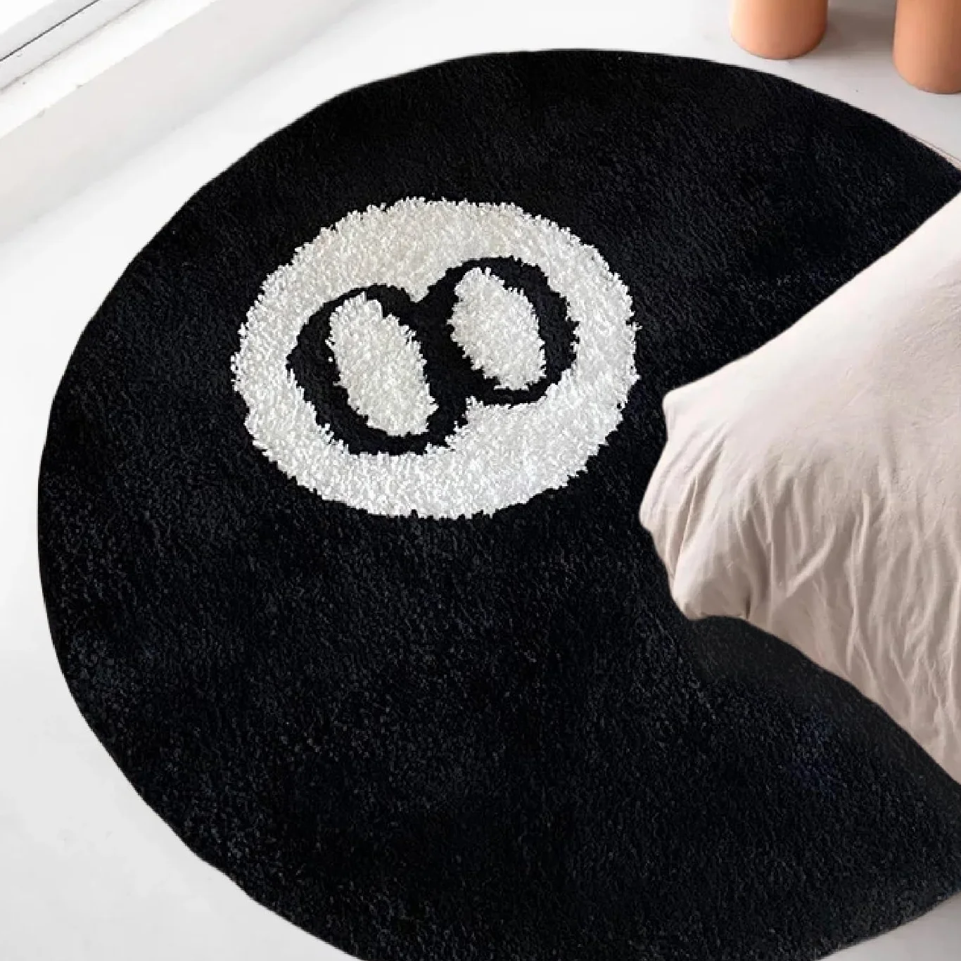 Dywan 8 piłek, dekoracja 100 cm, puszysta podwójna gumowa podeszwa, estetyczny do sypialni, grafika Y2K, odpowiedni do łazienek, pokoi dziecięcych, można prać w pralce
