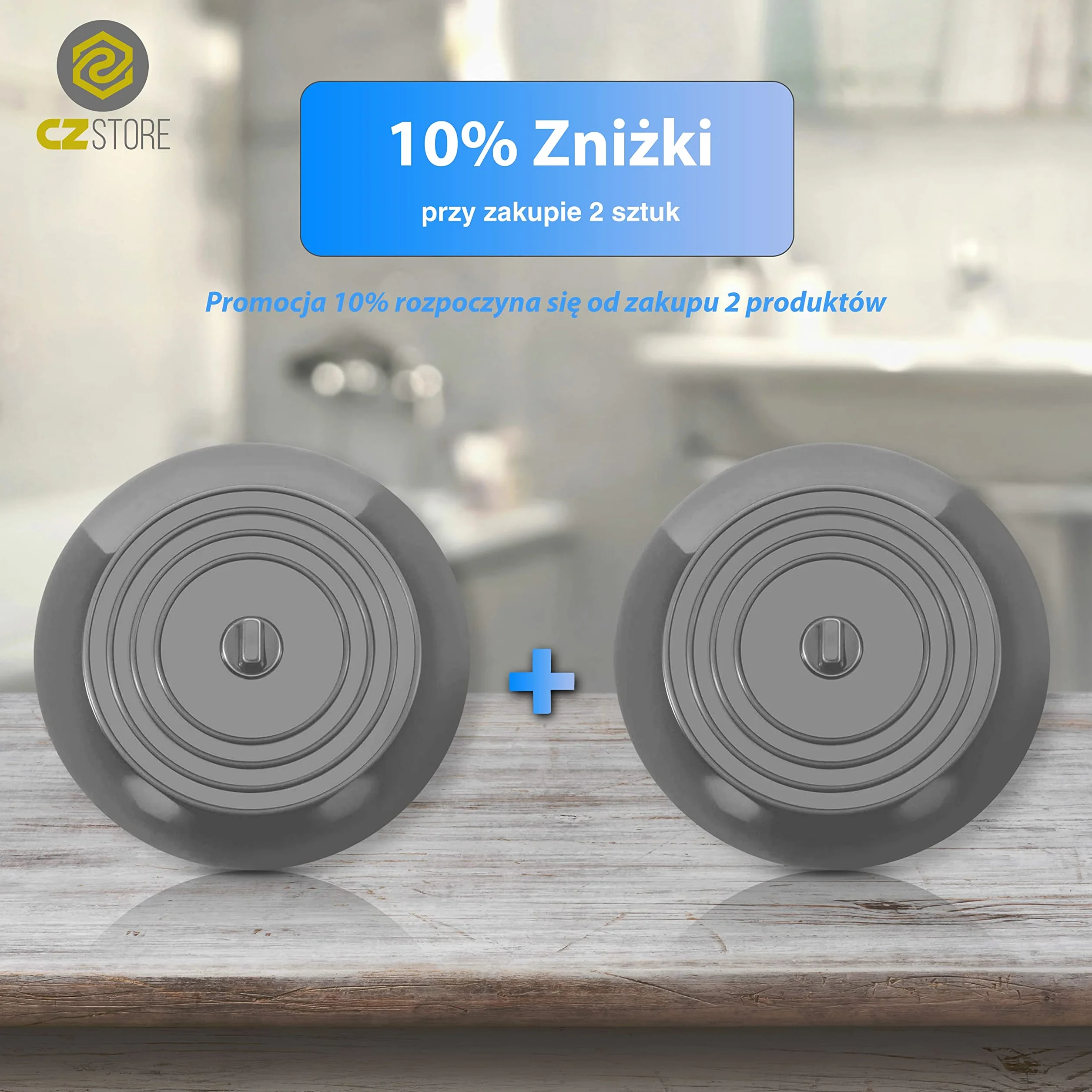 Silikonowy Korek 15.2 cm Szary Uniwersalny Wodoszczelny do Umywalki Wanny Zlewu