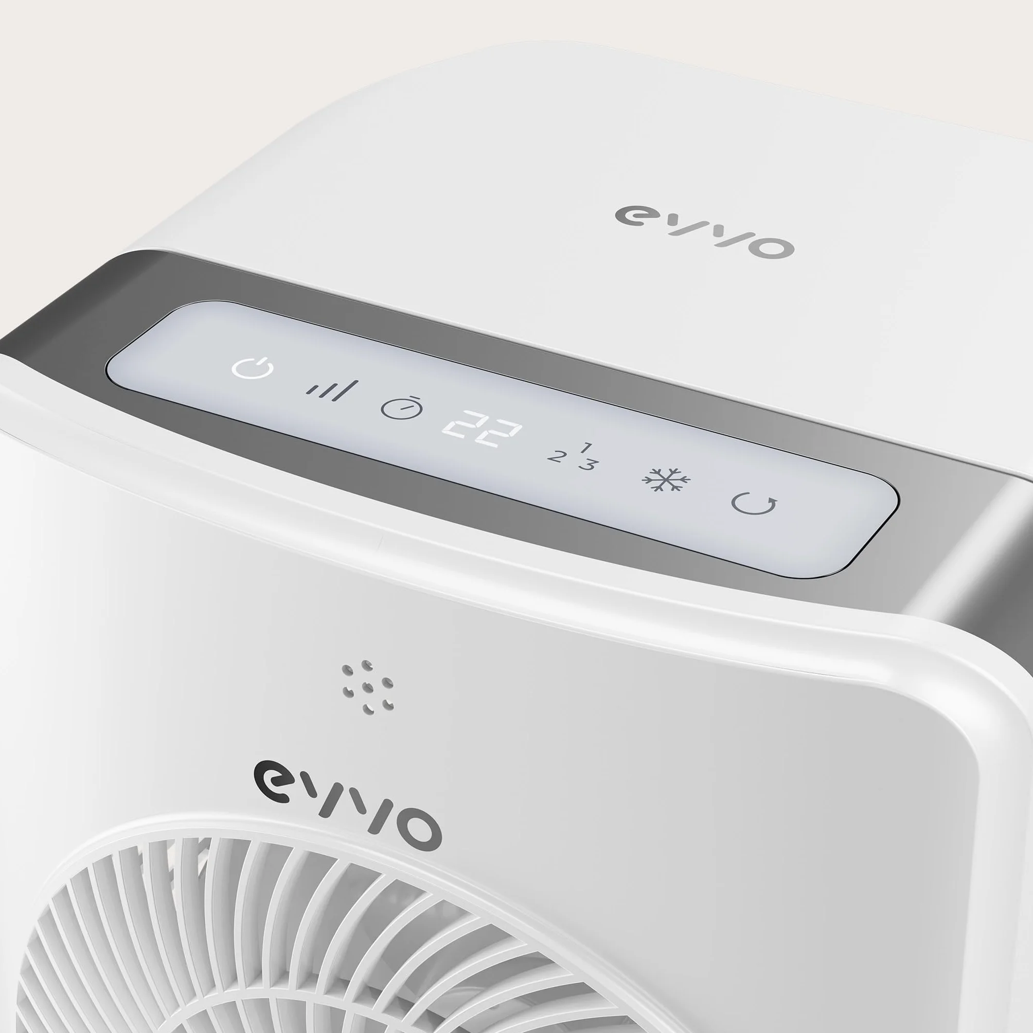 EVVO AC750 wentylator parowy przenośny klimatyzator 3 prędkości 2 tryby oscylacja 12-godzinny timer pilot zdalny