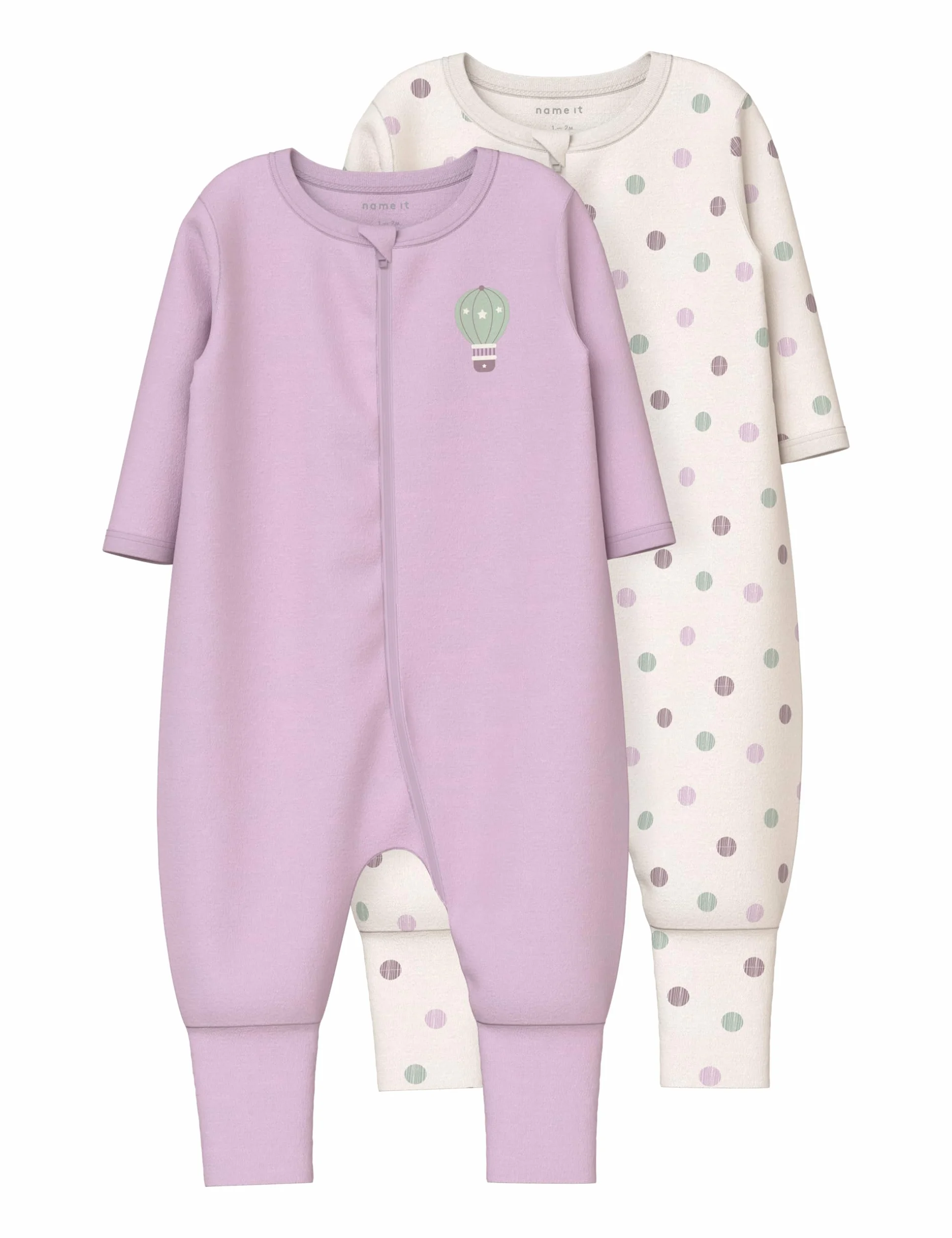 Name it baby Damski kombinezon Nbfnightsuit 2P Zip Ff Jet Dot Noos (2 sztuki), Jet Stream, 104