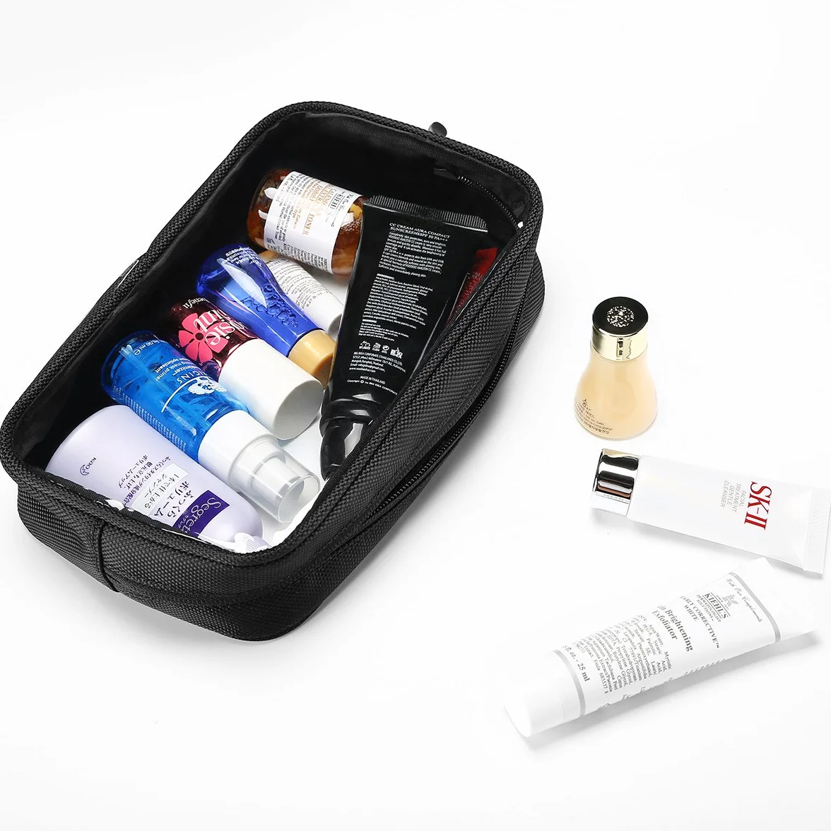 ProCase Toiletry Bag Airplane Torba na przybory toaletowe przezroczysta do bagażu podręcznego w samolocie, kosmetyczka podróżna na płyny w walizce, torba do przechowywania kosmetyków - czarna