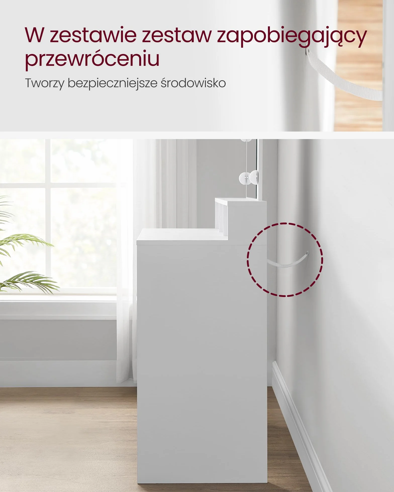 VASAGLE Kolekcja KAILYN Toaletka z oświetleniem LED regulowana jasność z lustrem 2 szuflady 3 przegródki biała chmurowa RDT120T10