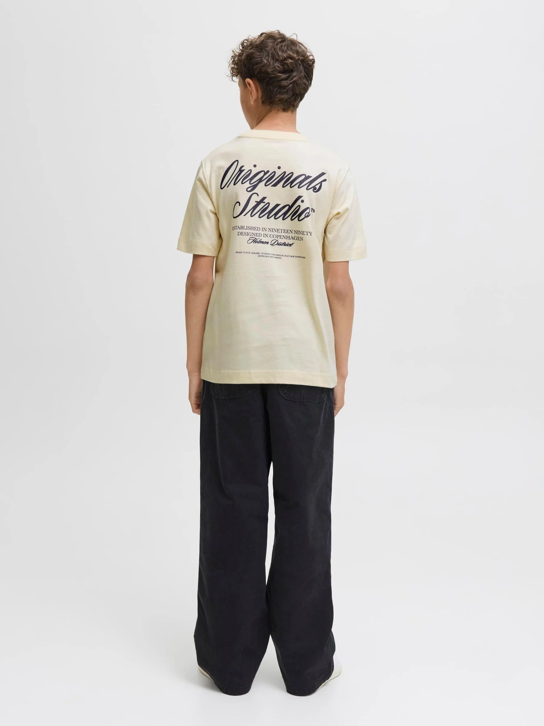 JACK & JONES Junior Jornorrebro Typo Tee Ss Crew Neck Sn Jnr, Antique White, 152