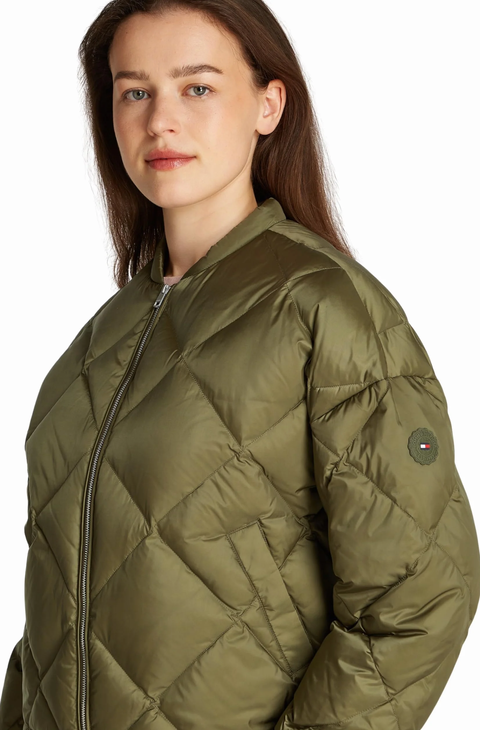 Tommy Hilfiger Chinosy Kobiety Casualowa Pikowana Bomberka Puchowa Ww0ww44342