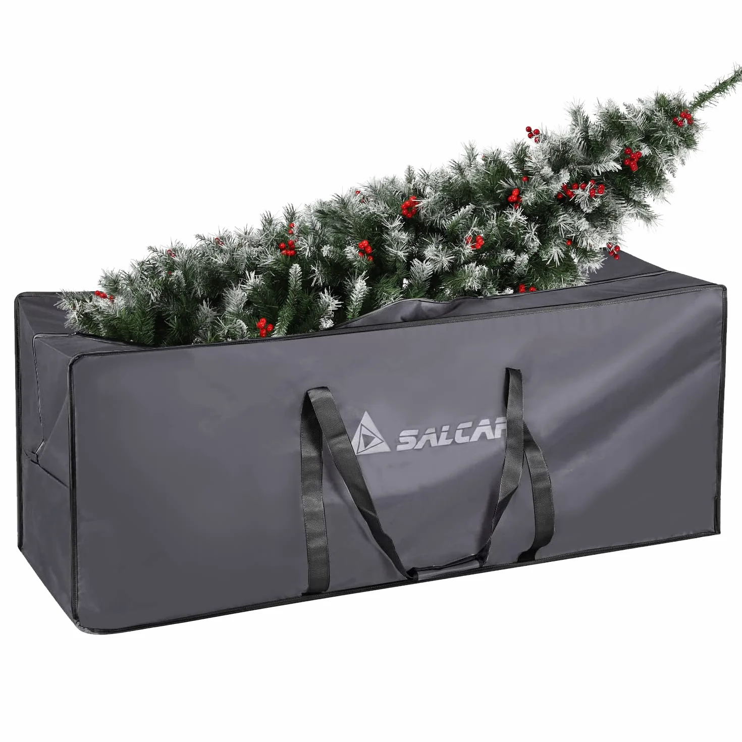 SALCAR Duża torba na choinkę XXL worek 270 cm Oxford 600D wodoszczelna 150x50x60 cm szara