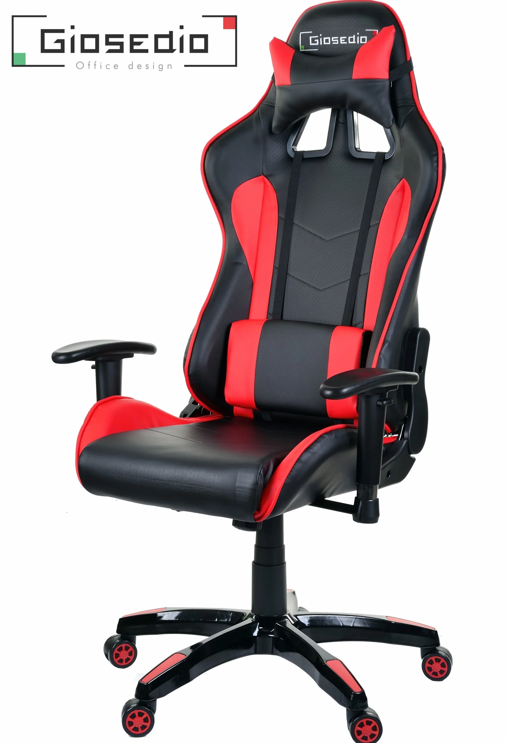 GSA041 Ergonomiczne krzesło gamingowe Racer czerwony czarny